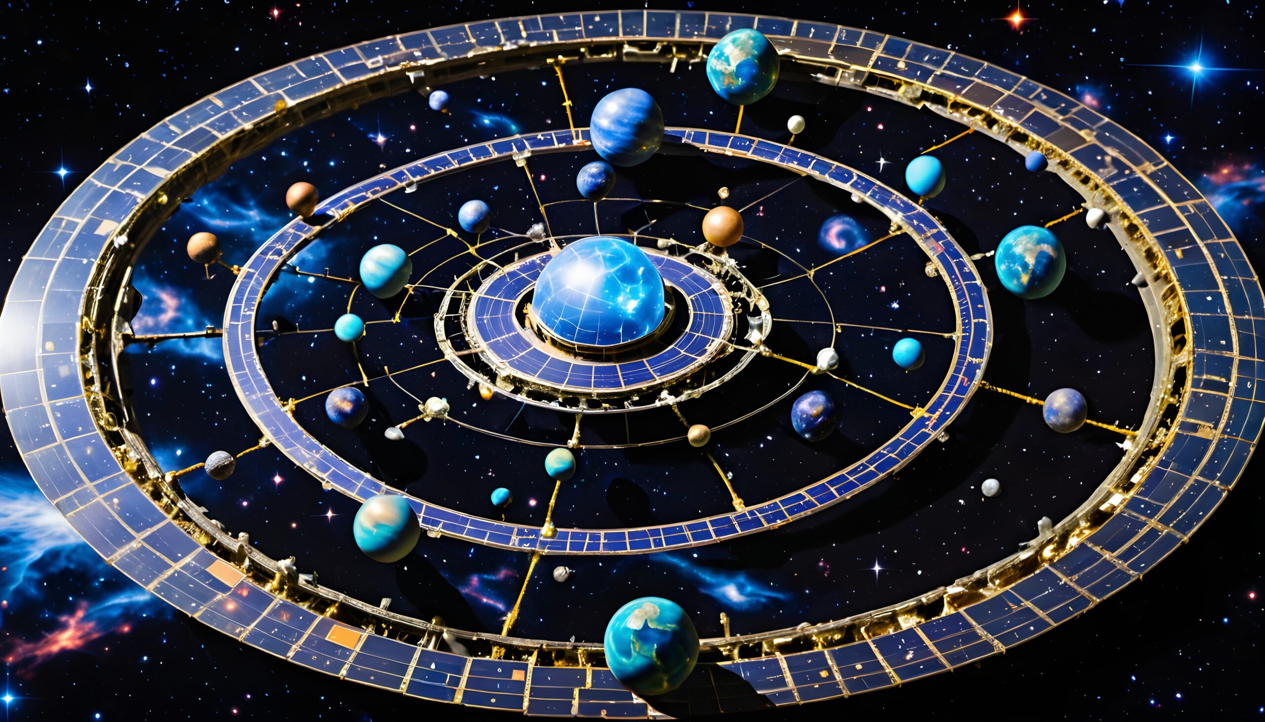 Futuristic Galactic Orrery Display