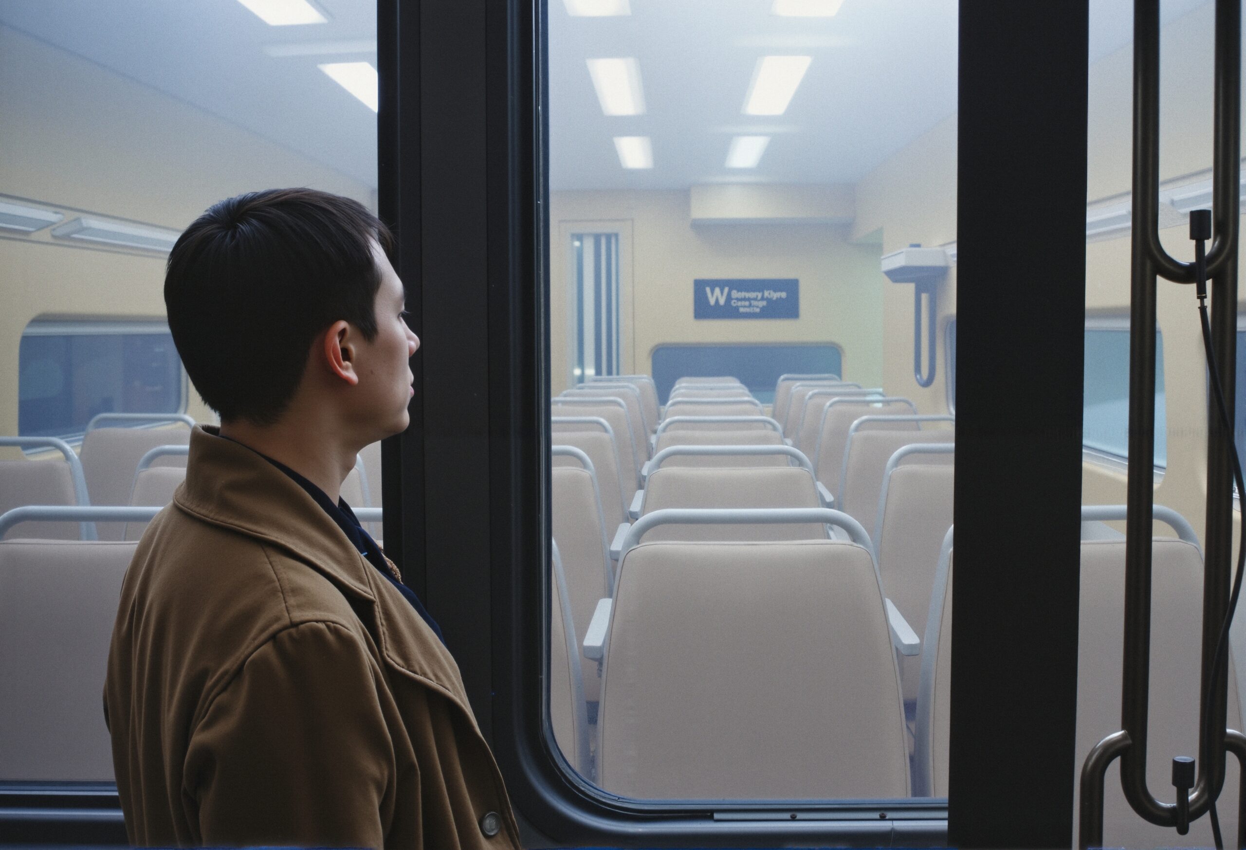 Contemplative Train Journey Observation