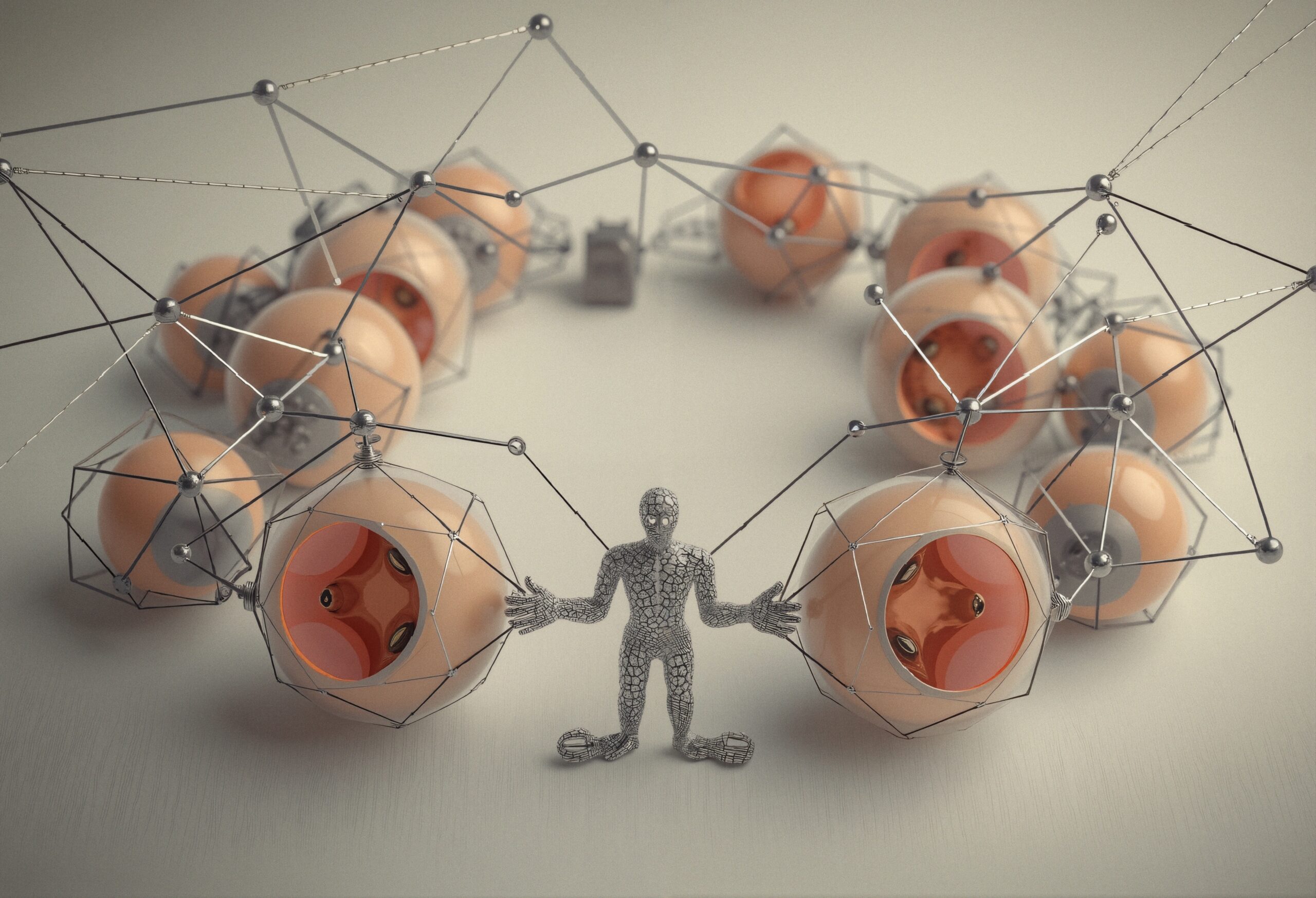 Interconnected Network of Geometric Forms