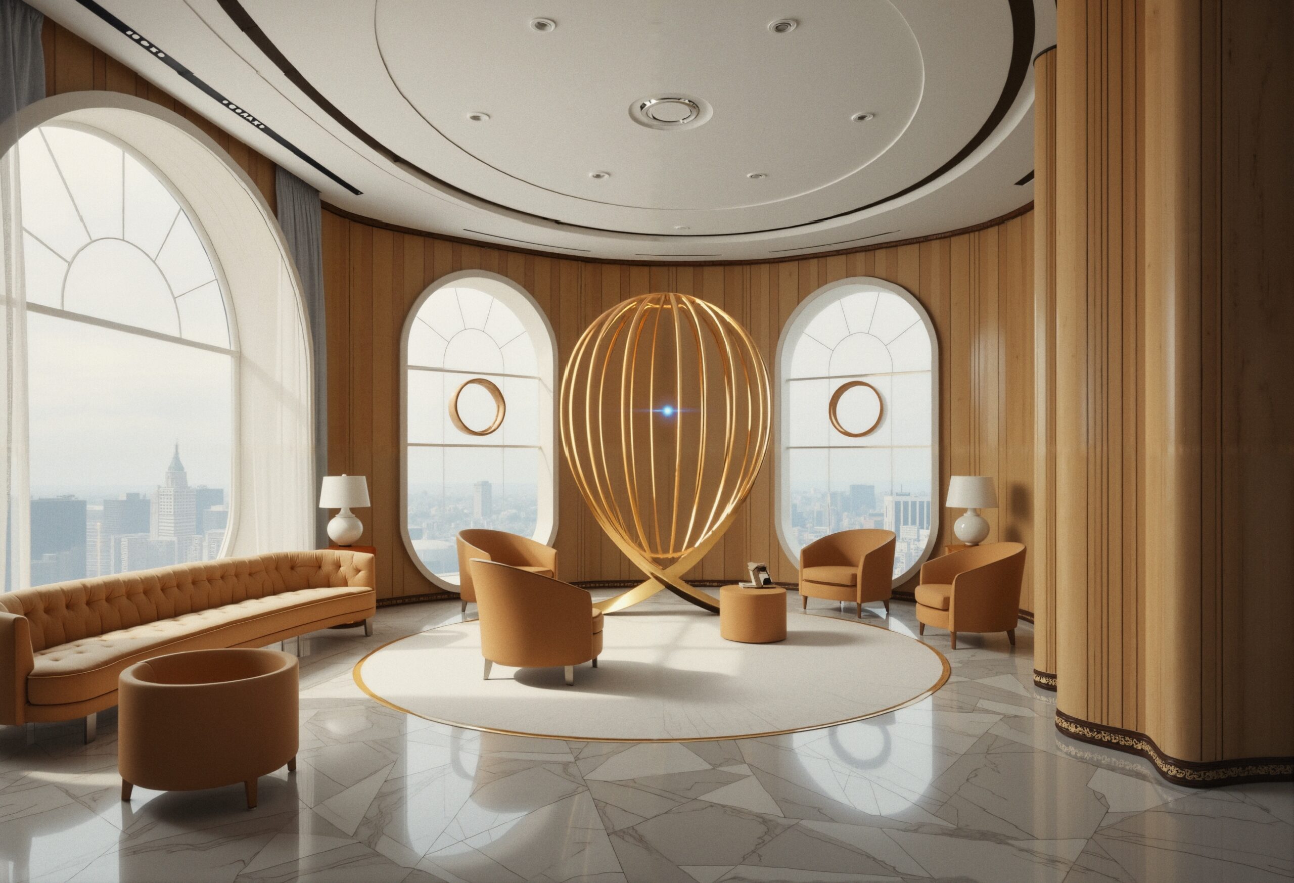 Modern Lounge with City View