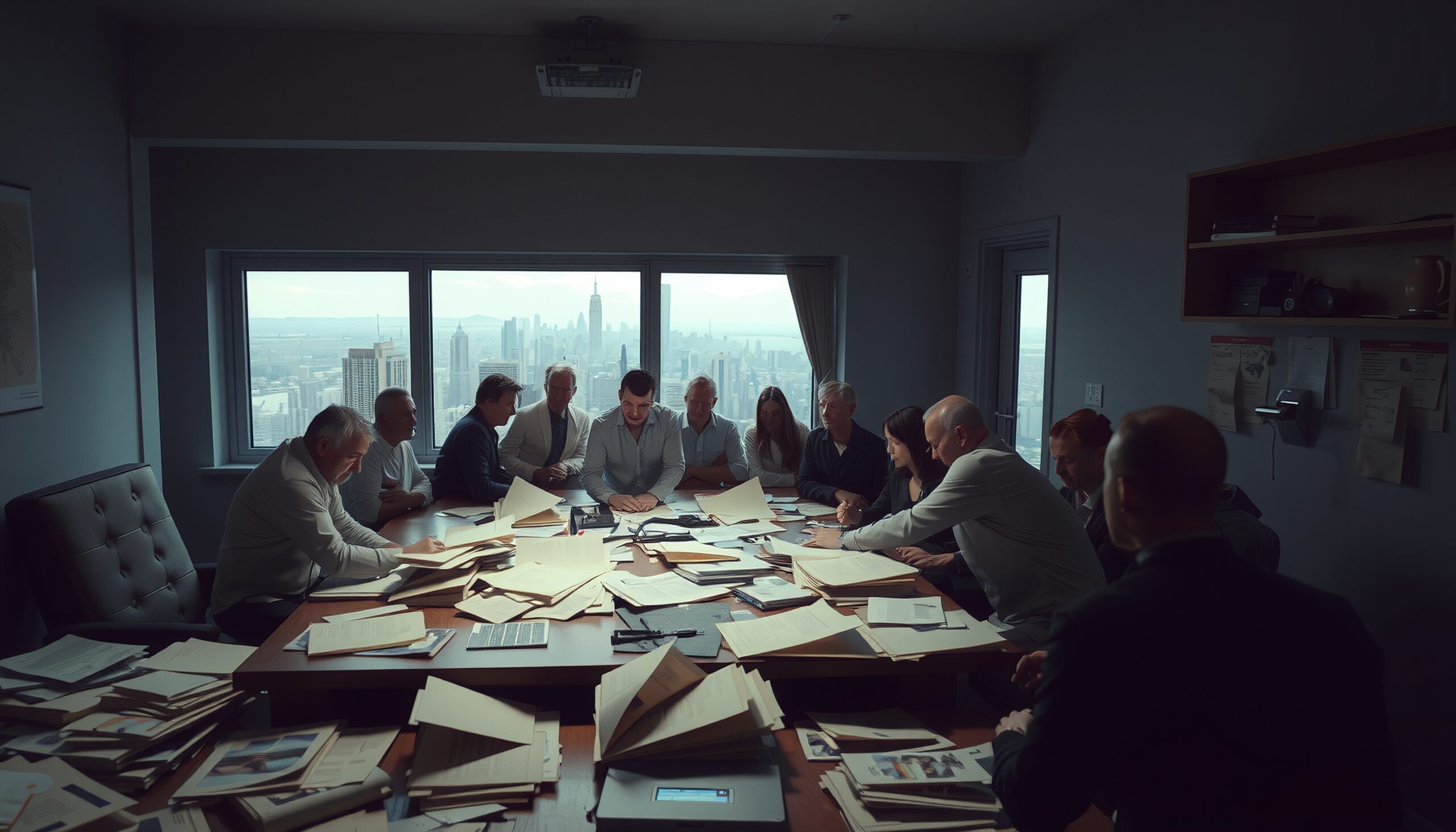 Corporate Meeting with Cityscape View