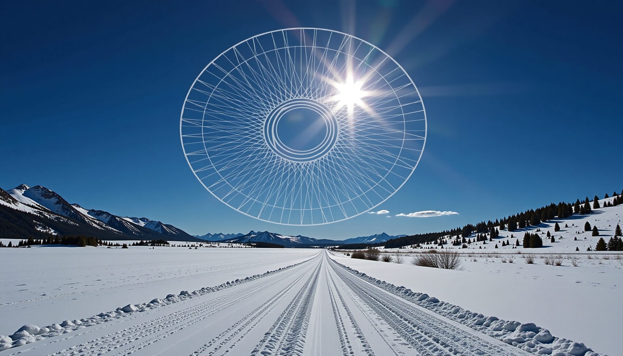 Abstract Art in Snowy Landscape