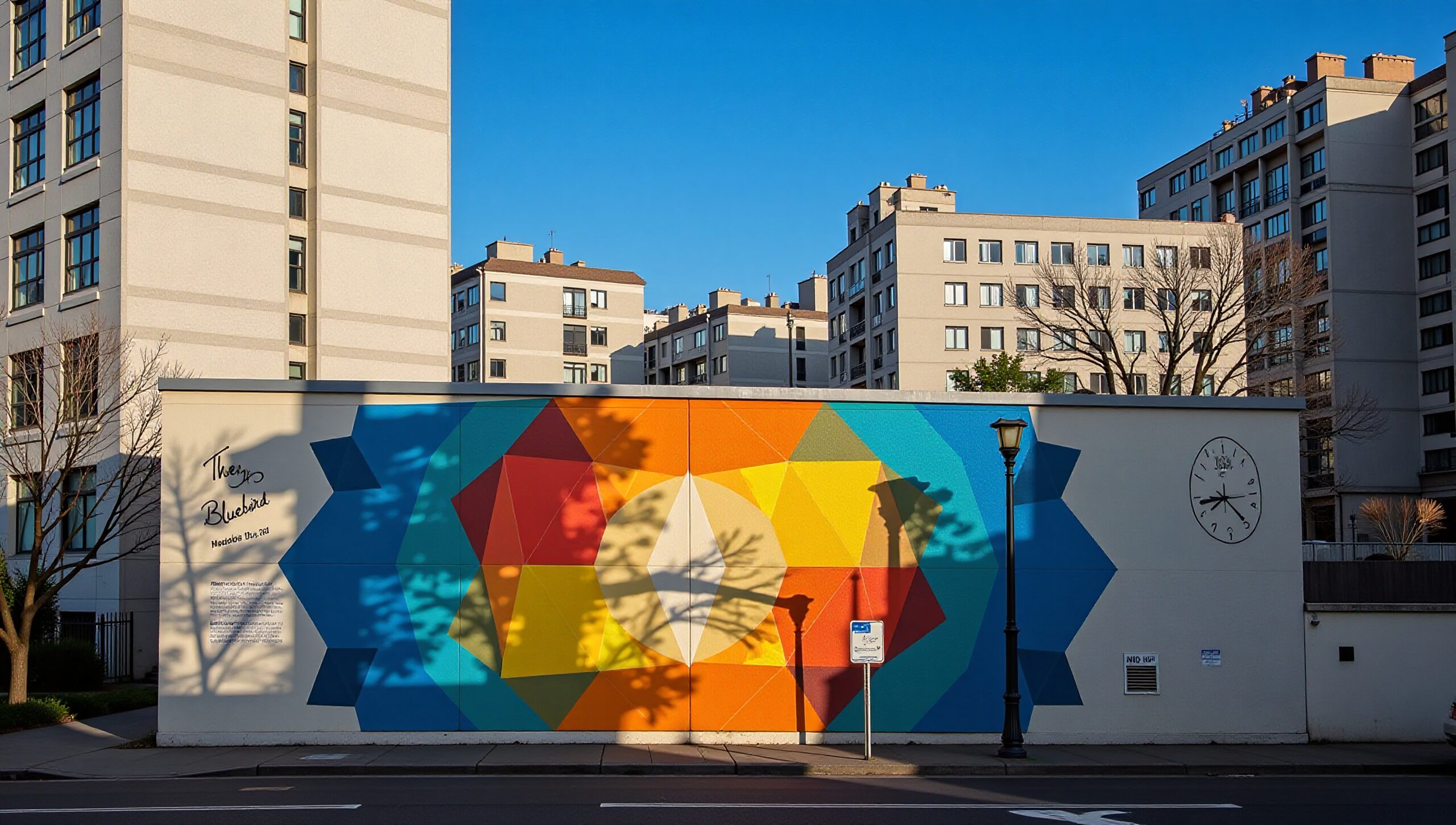 Colorful Mural in Urban Landscape