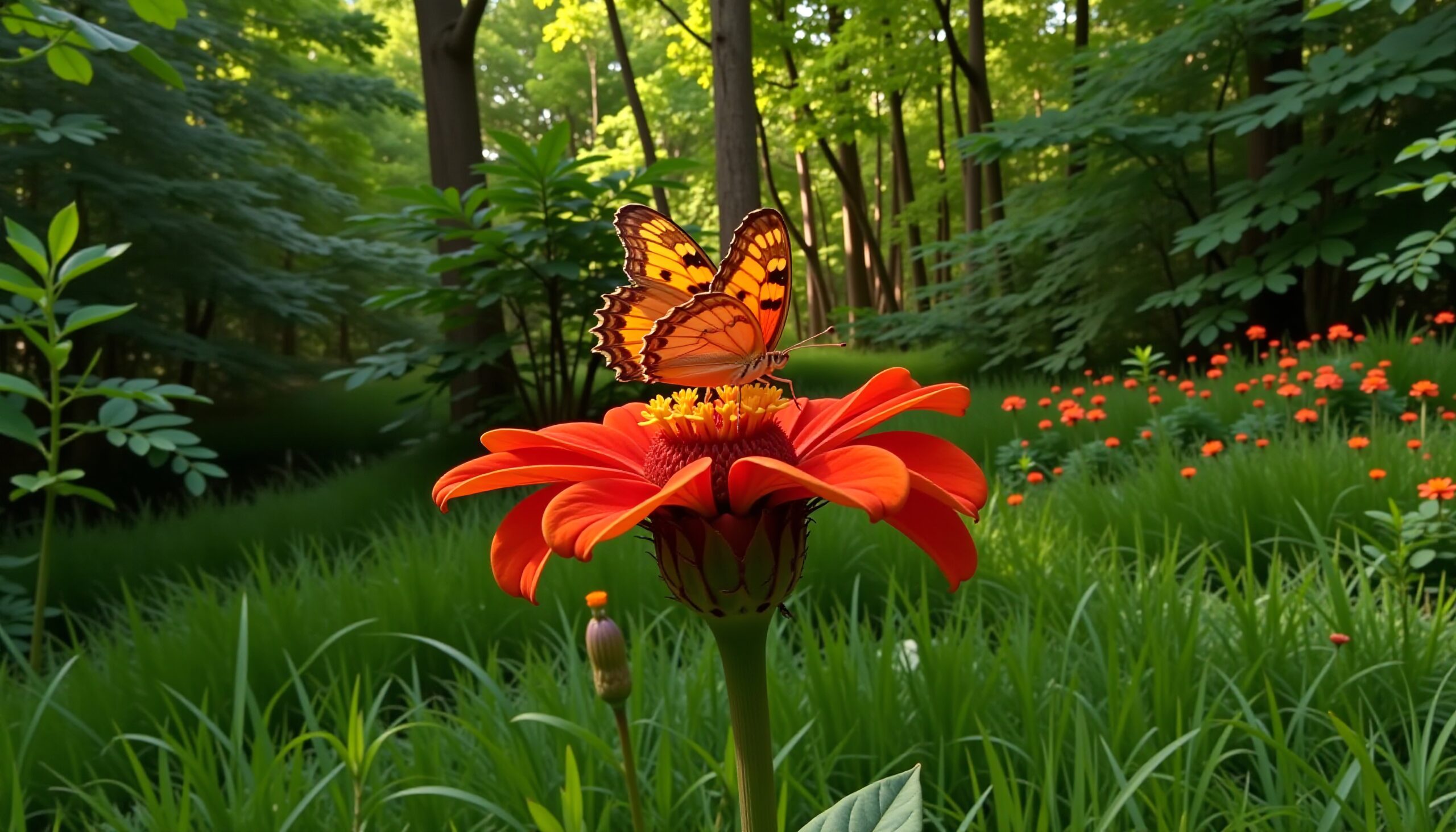 Colorful Butterfly in Lush Garden