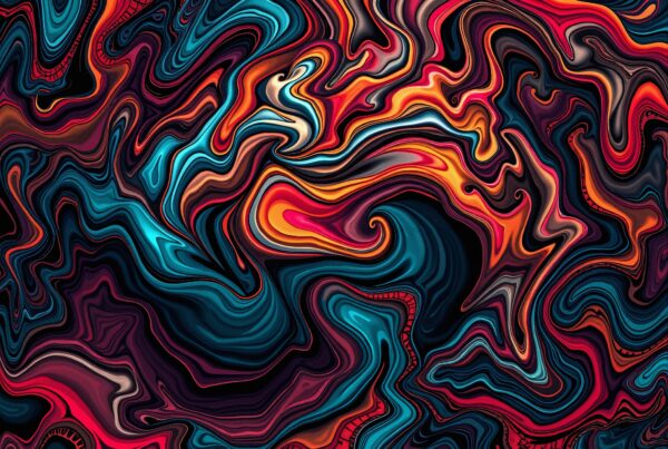 Vibrant abstract art with swirling colors.