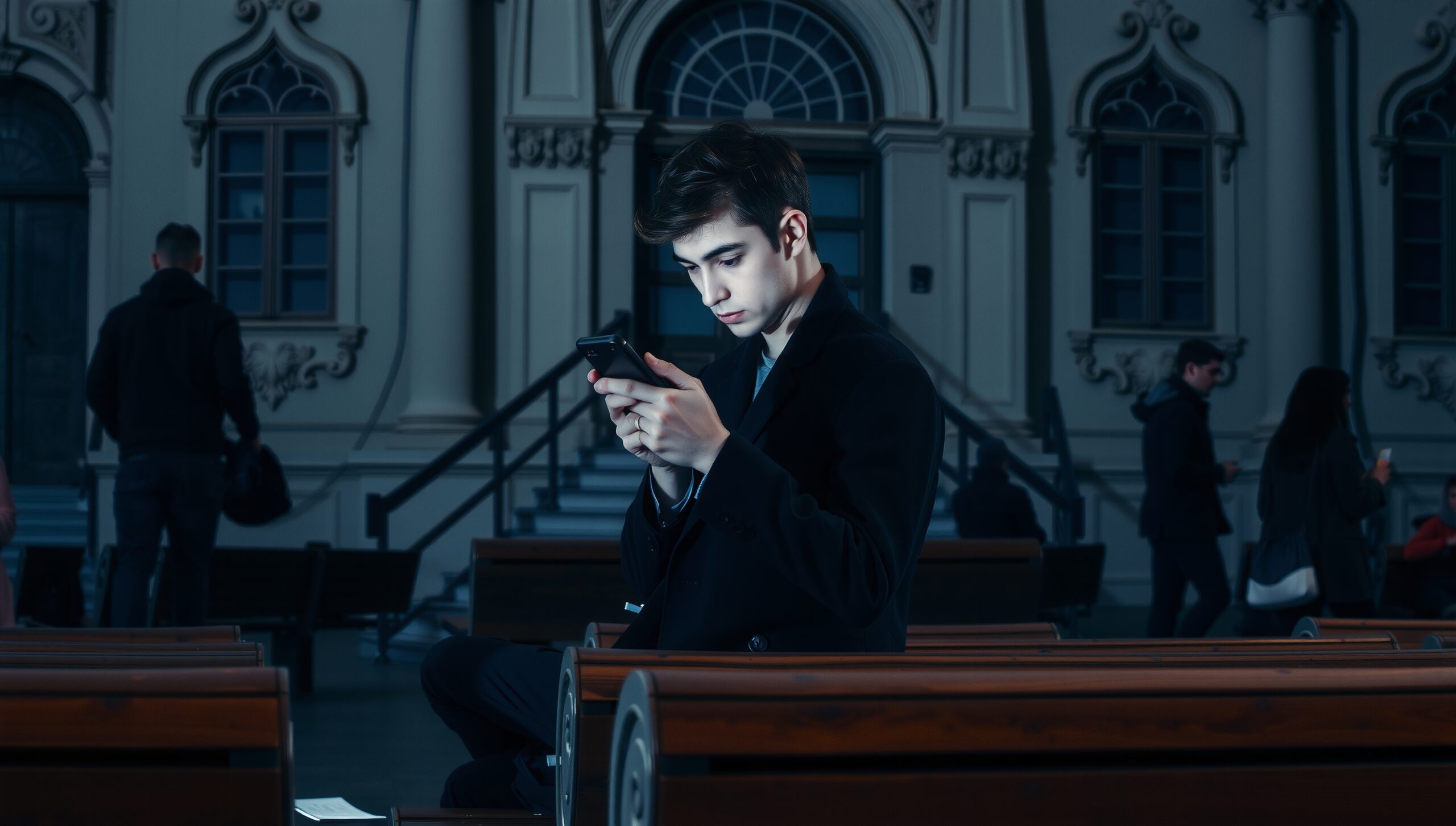 Focused Man in Urban Setting