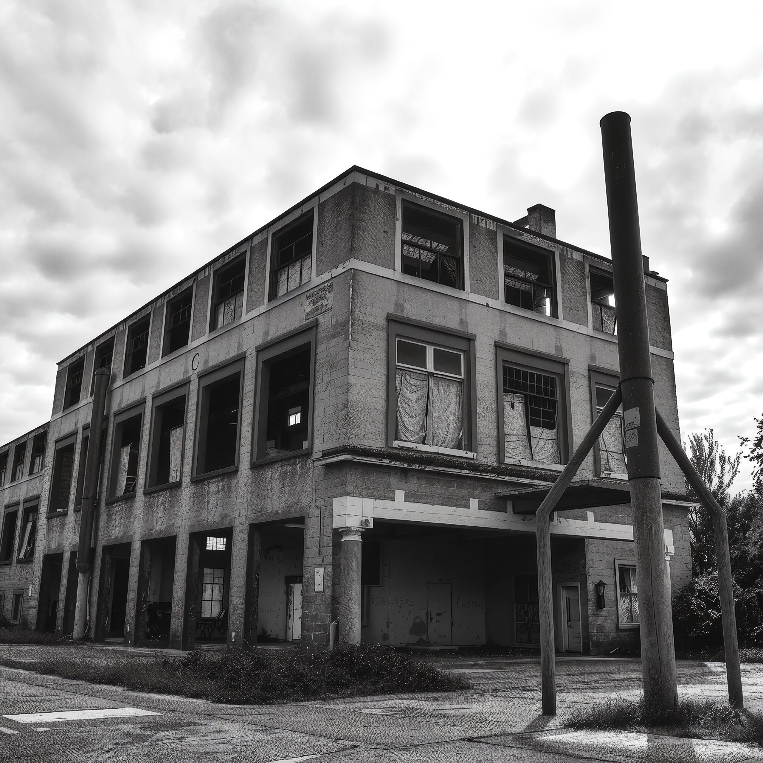 Abandoned industrial site atmosphere
