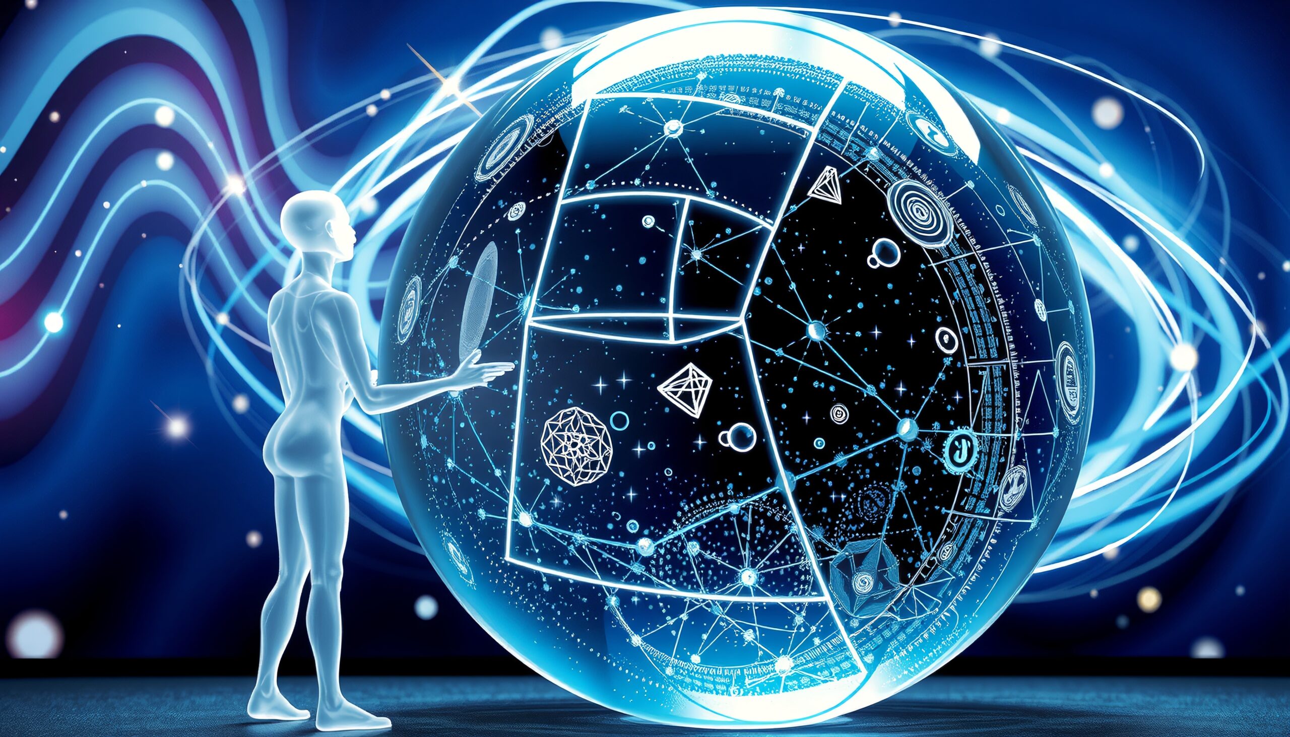 Futuristic Sphere Interaction Art