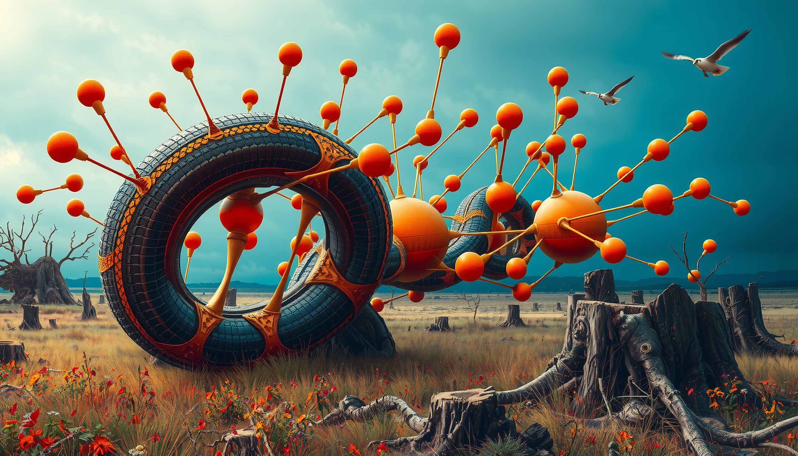 Surreal Mechanical Organism in Nature