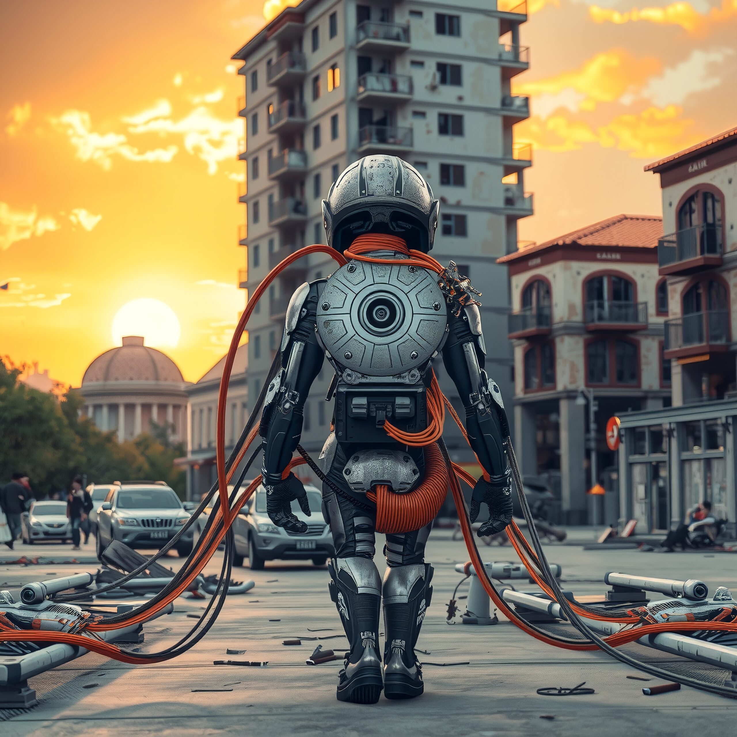 The Robot in Cityscape