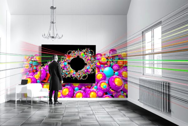 Colorful Art Installation in Room