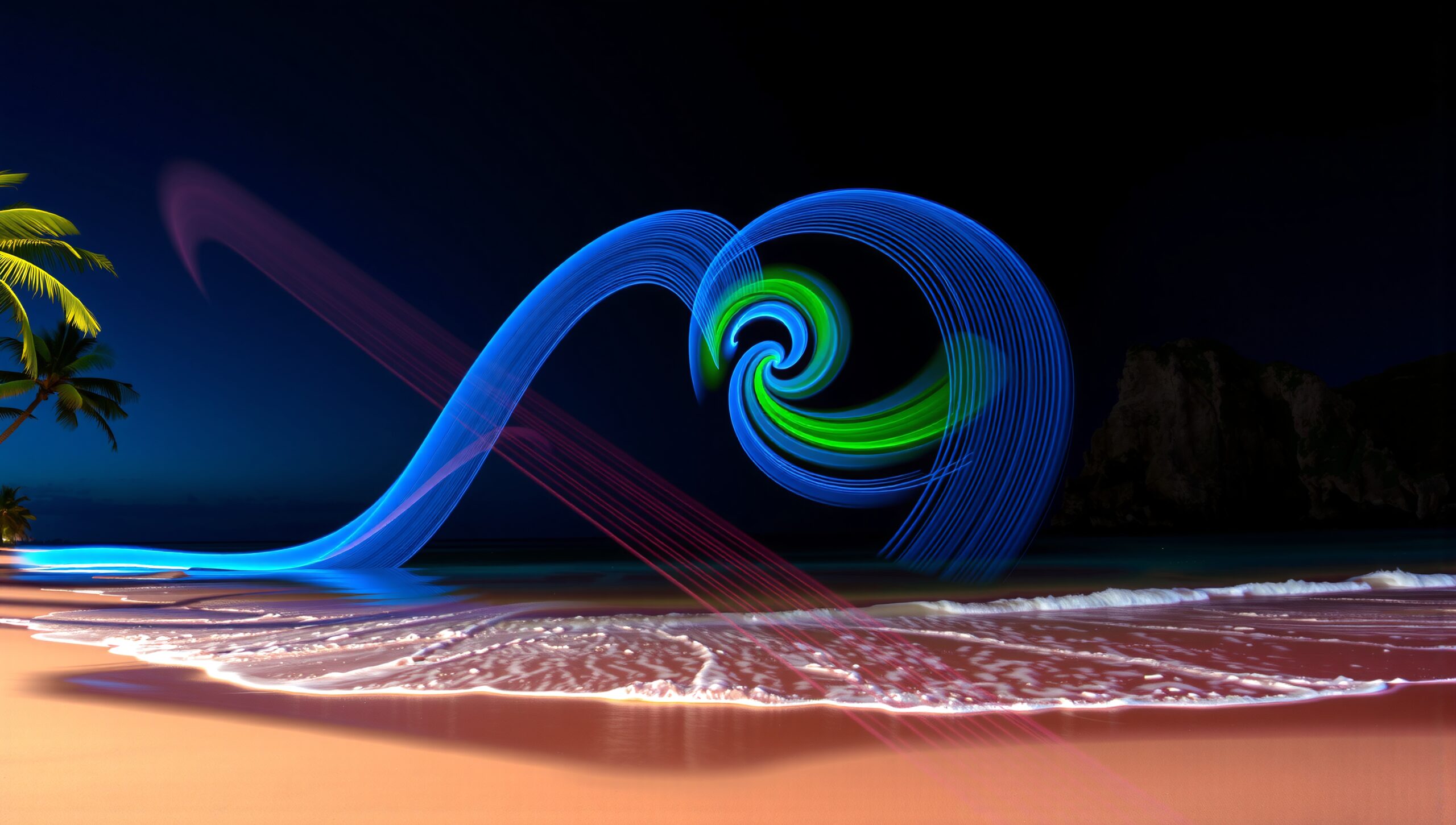 Tropical Beach Light Painting Magic