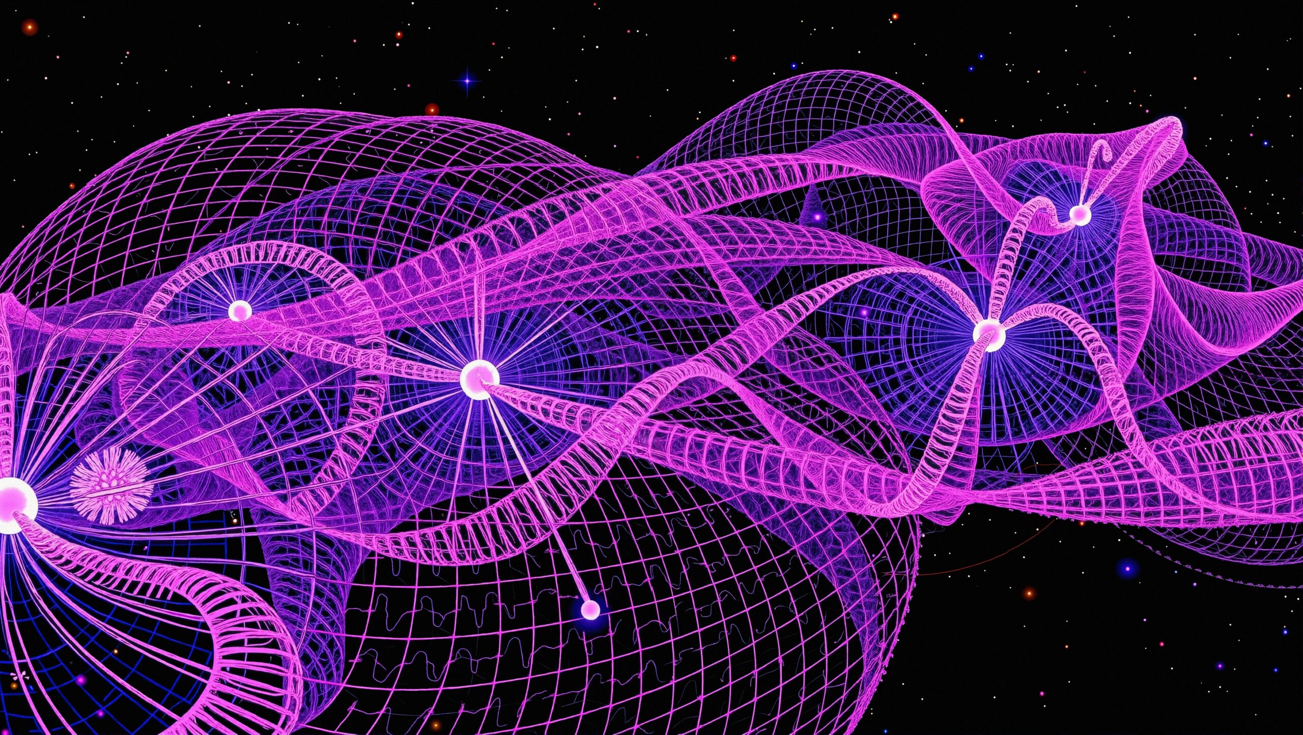 Neon Cosmic Science Art