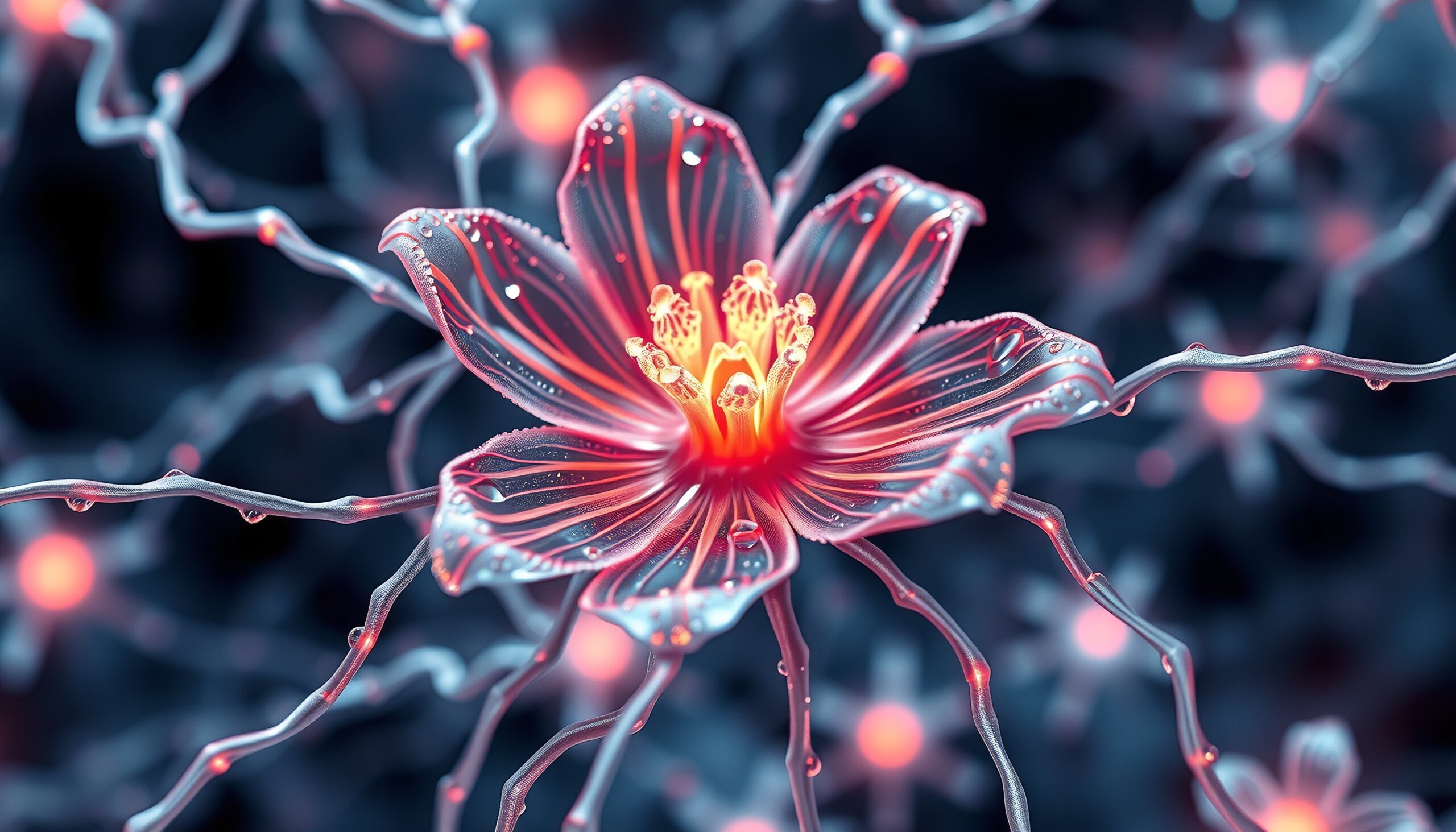 Glowing Digital Floral Creation