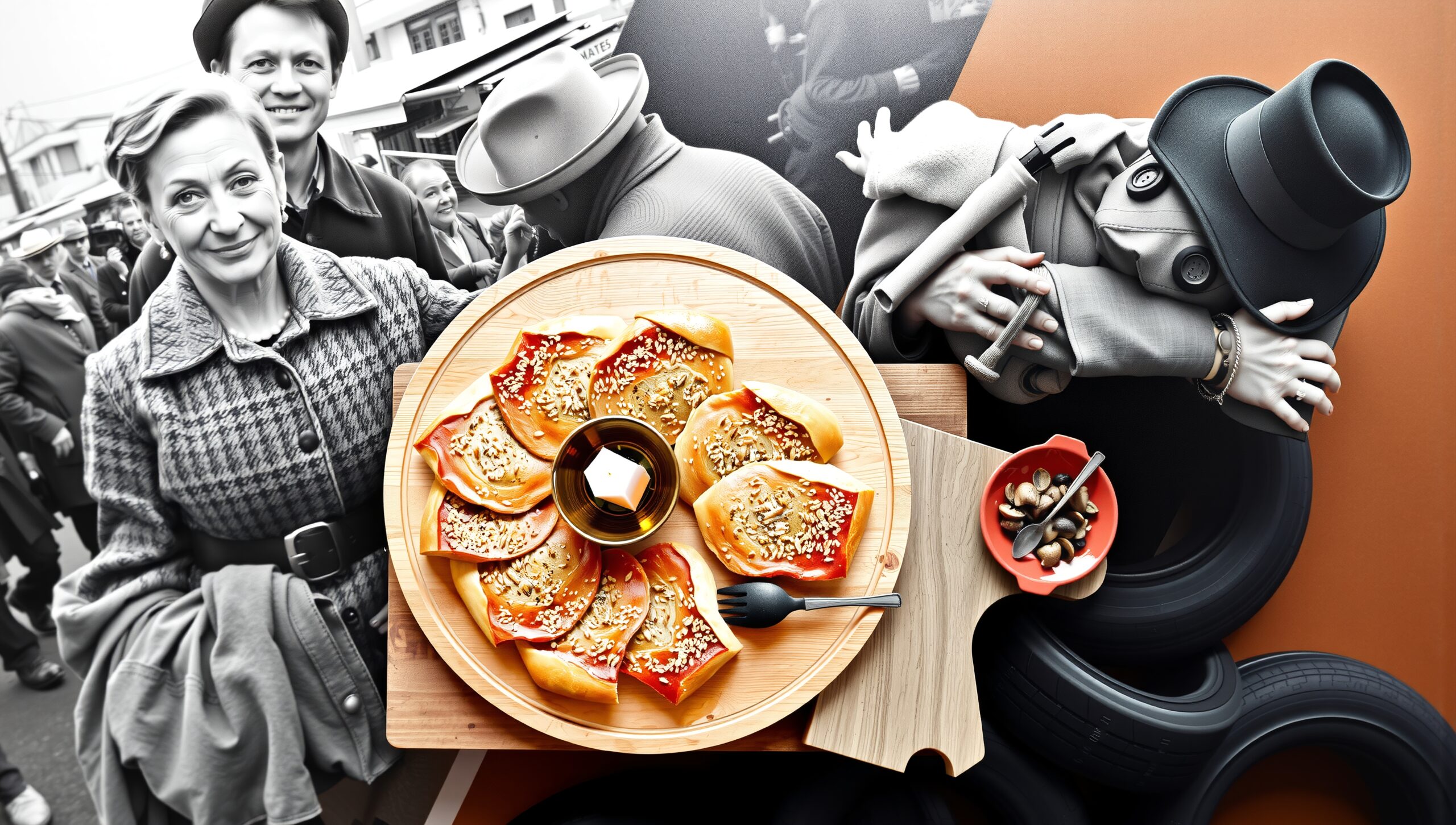 Vintage and Modern Culinary Contrast