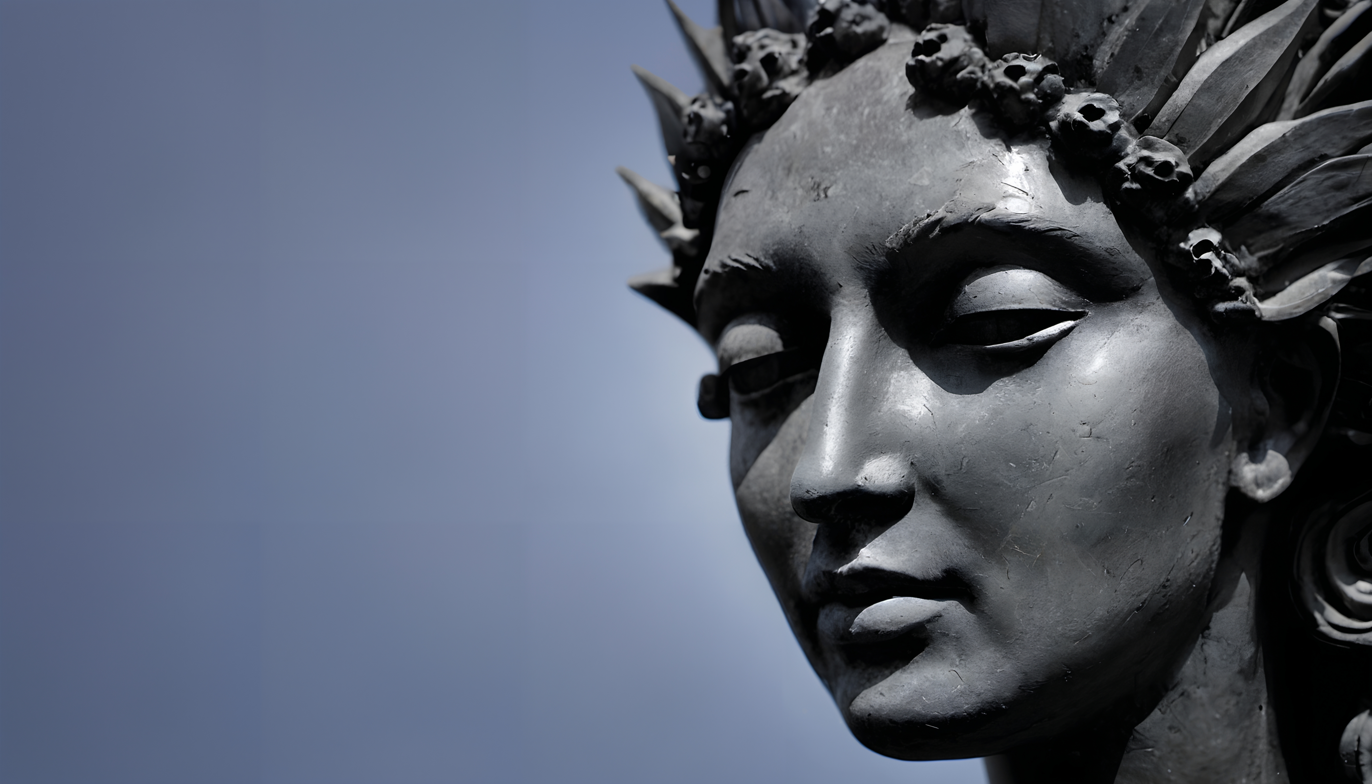 Serene Metallic Woman Sculpture