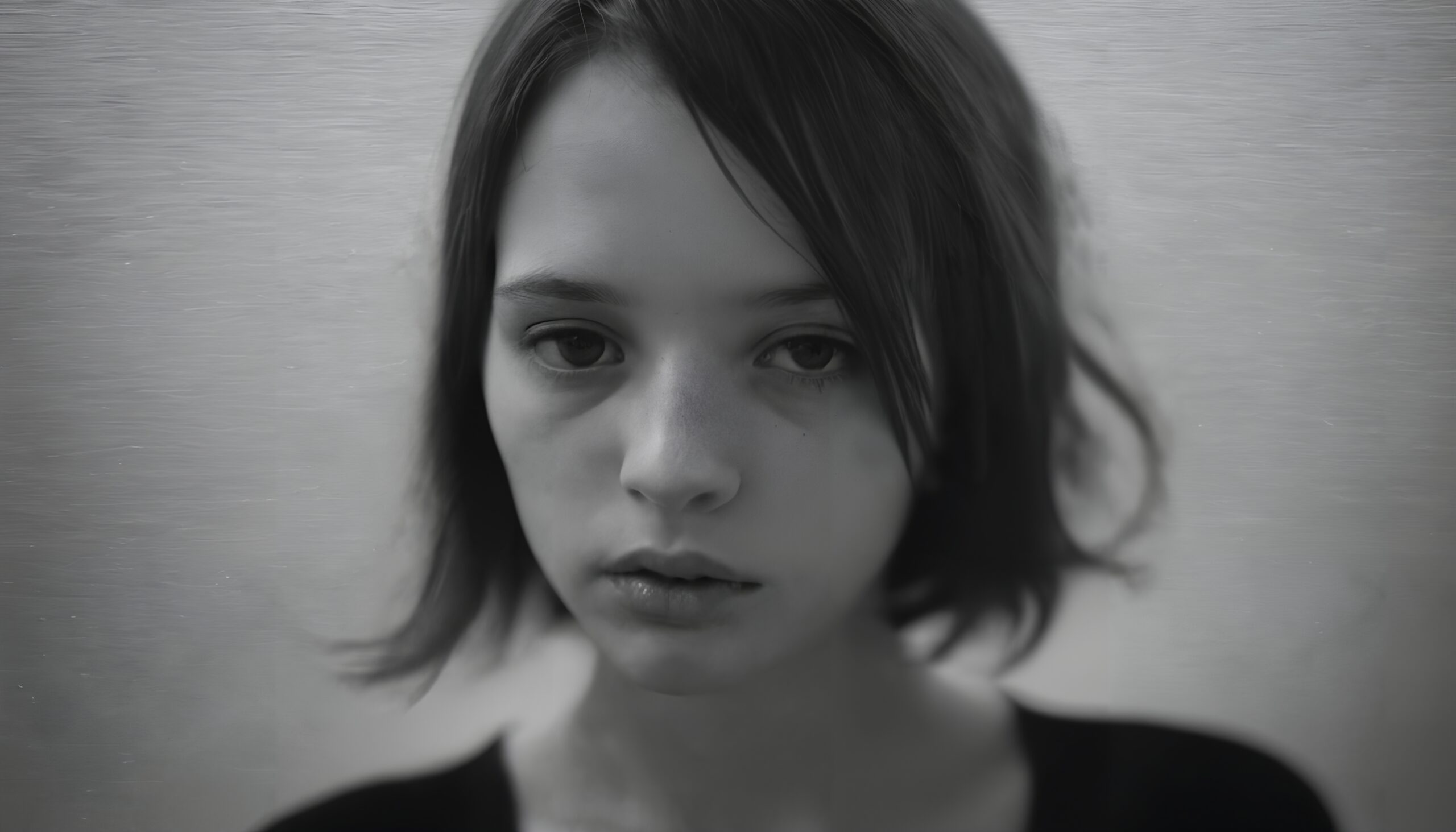 Thoughtful Expression in Black and White