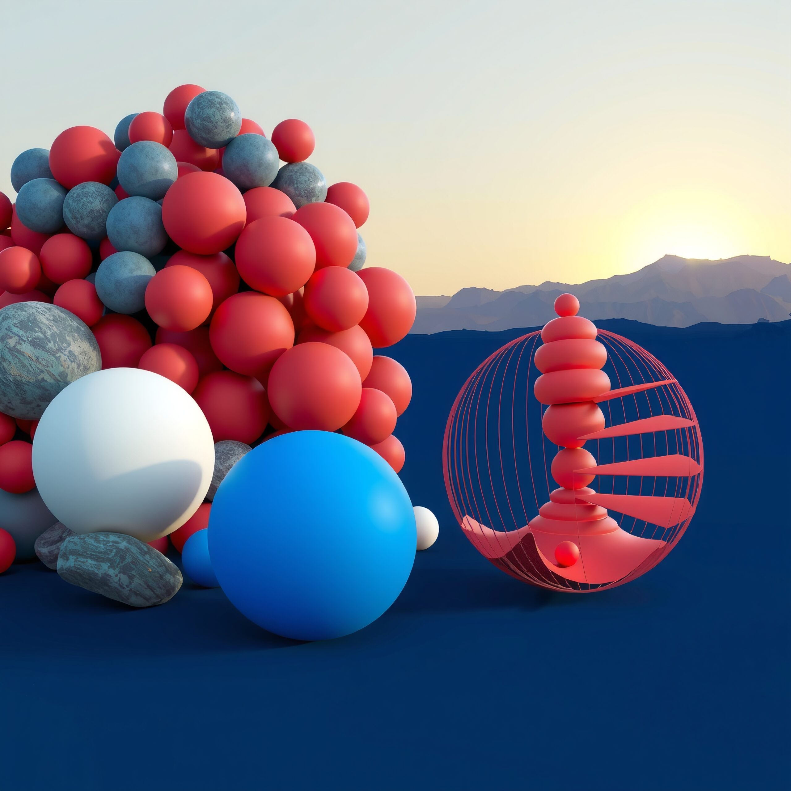 Surreal Spheres at Sunrise