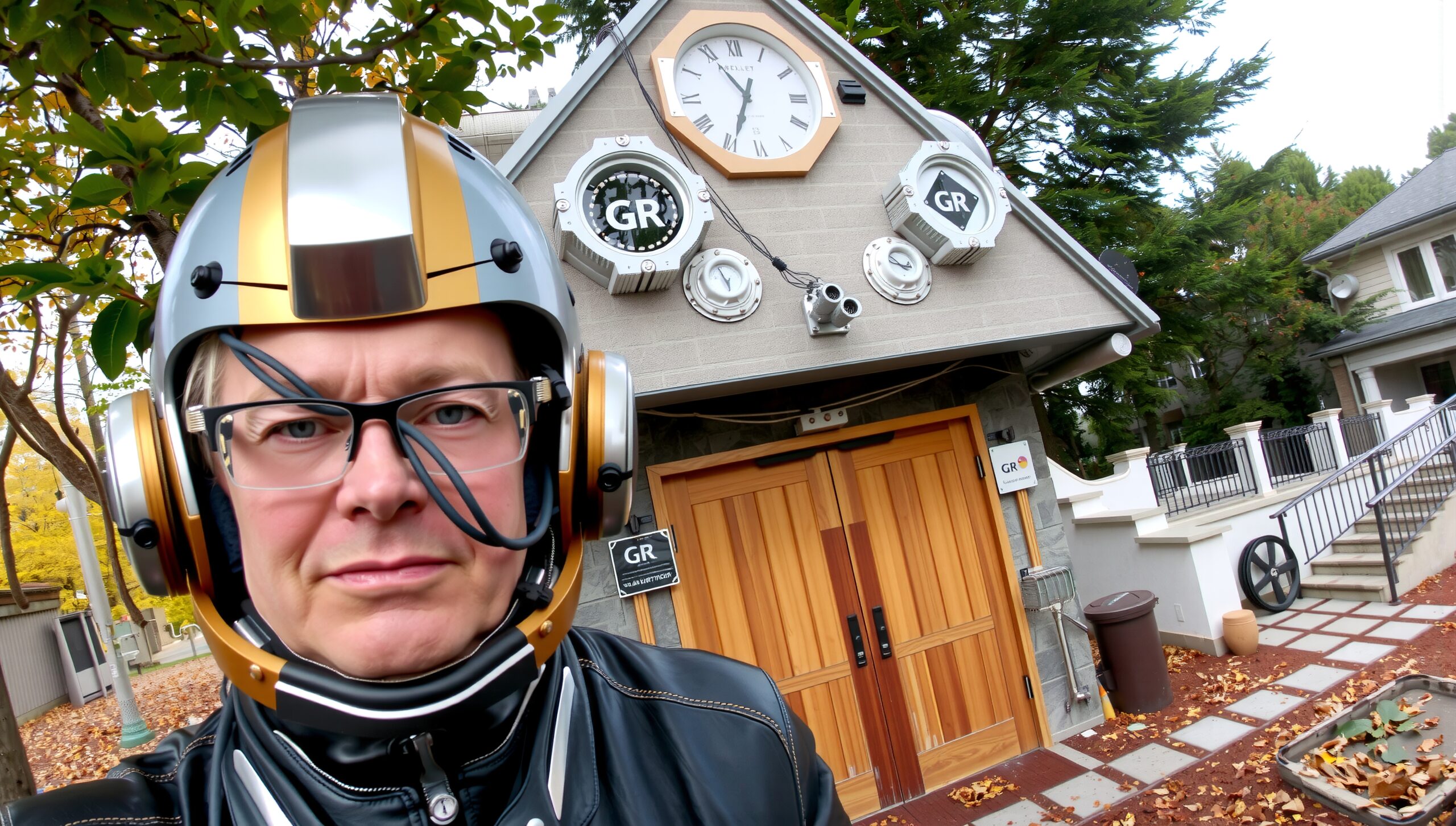 Futuristic Helmet and Clock House