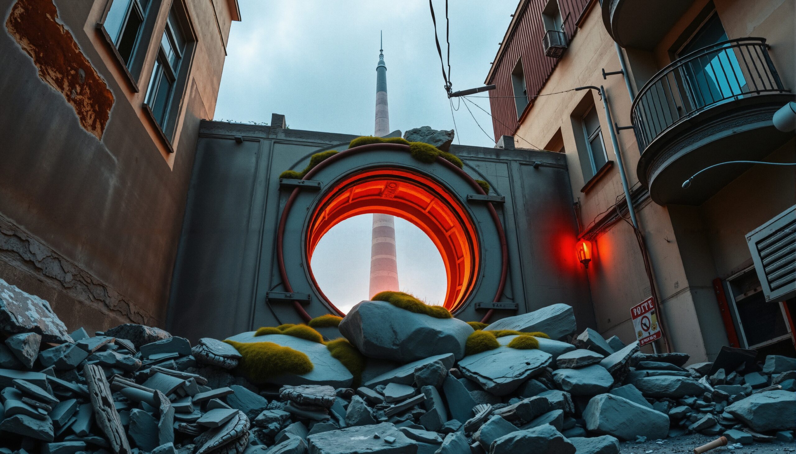 Surreal Portal Urban Scene