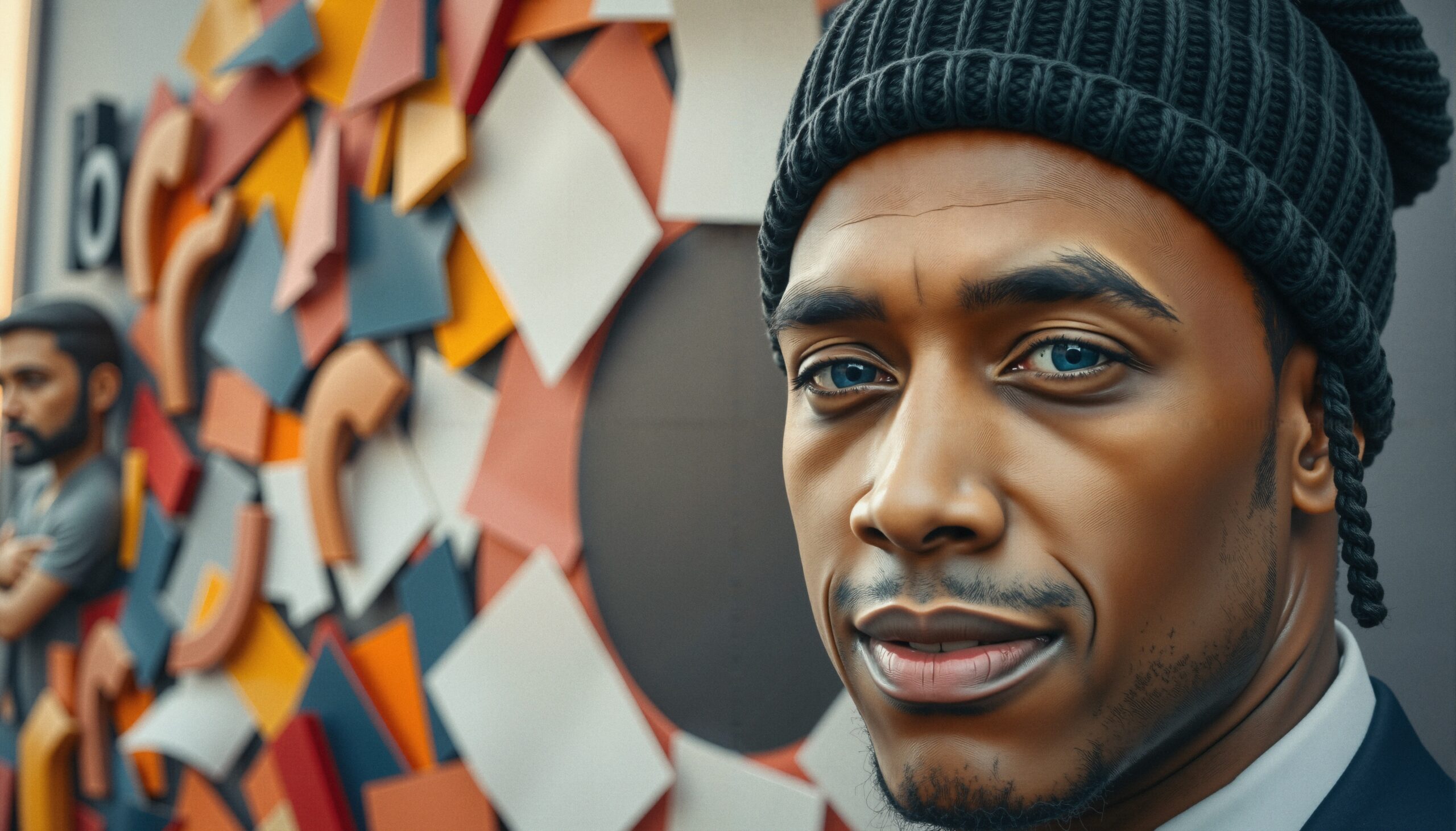 Contemplative Urban Art Portrait