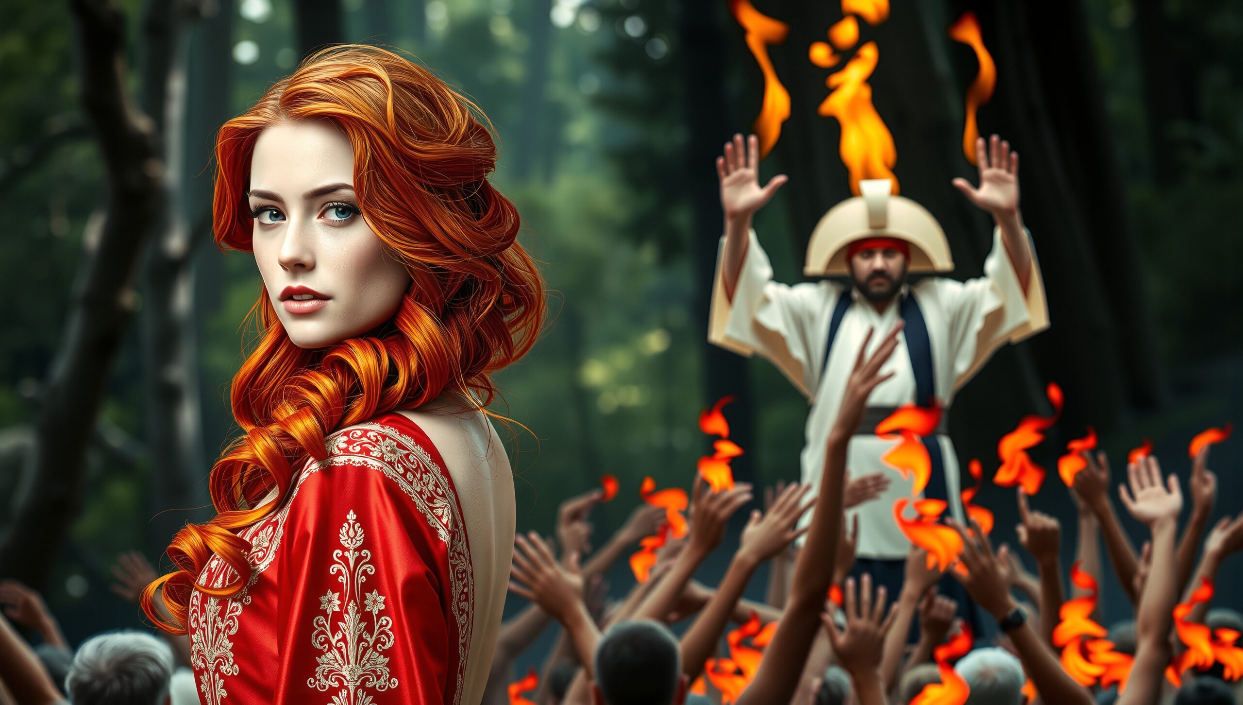 Red-Haired Woman Ritual Scene