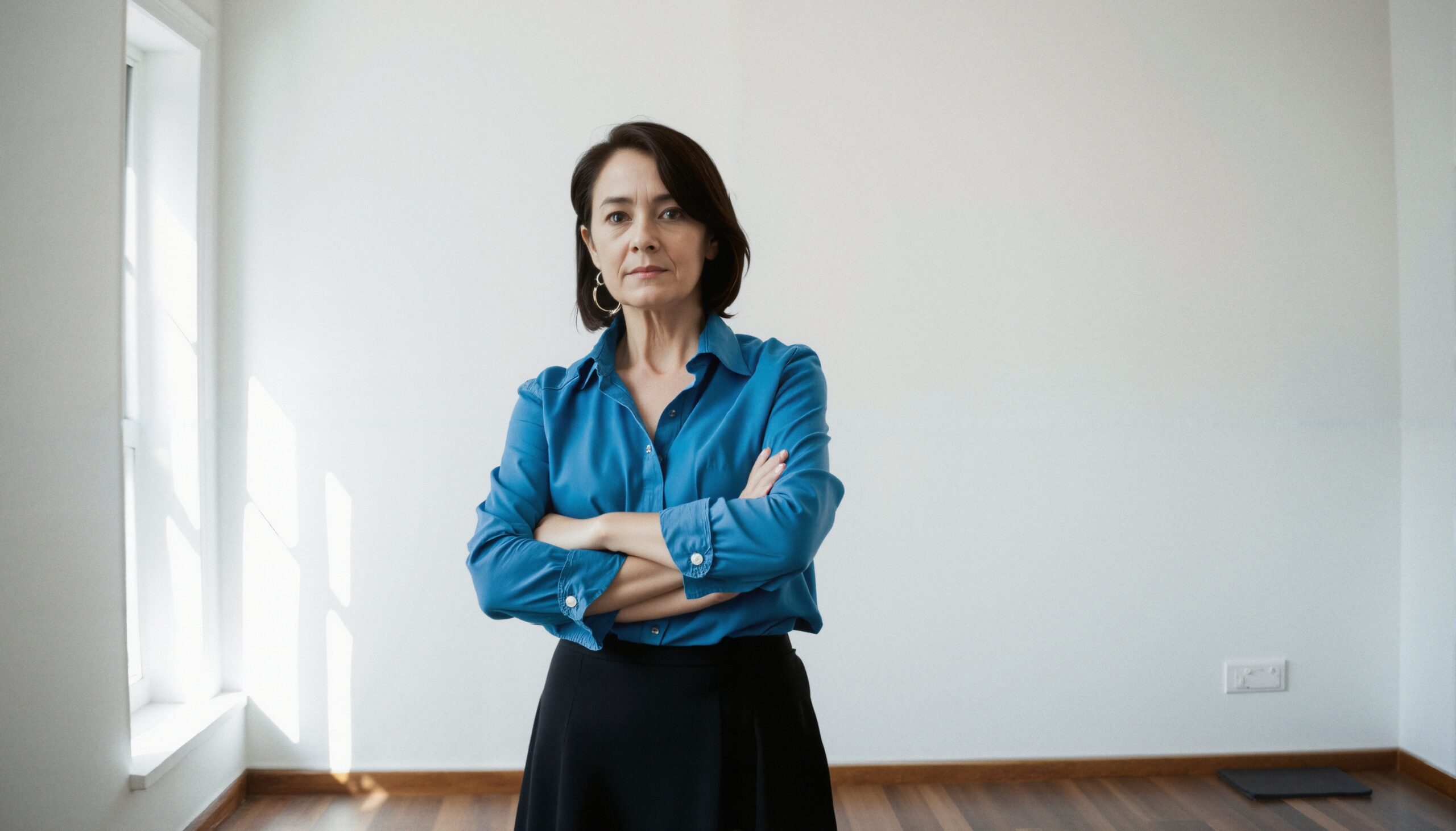 Confident Woman in Minimalist Room