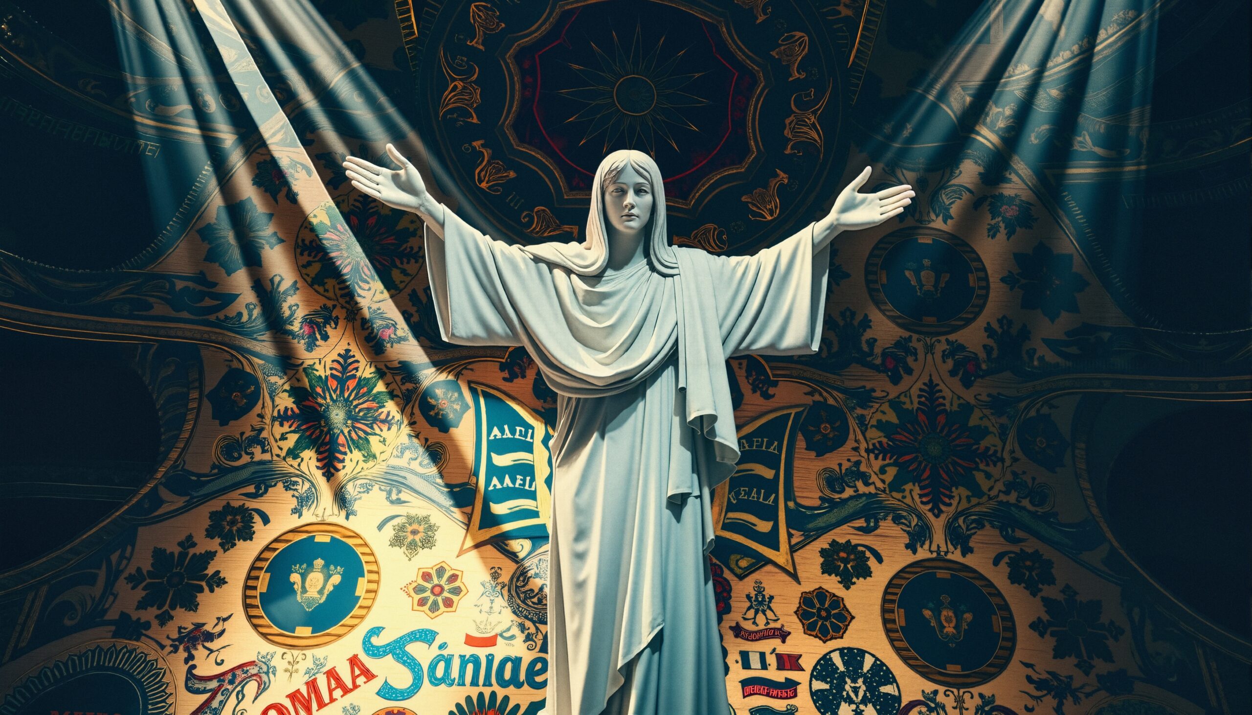 Statue Illuminated by Divine Light