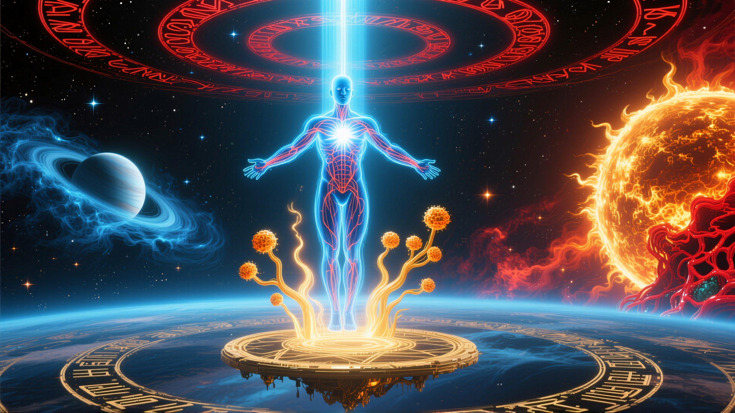 Futuristic Human Energy Blueprint