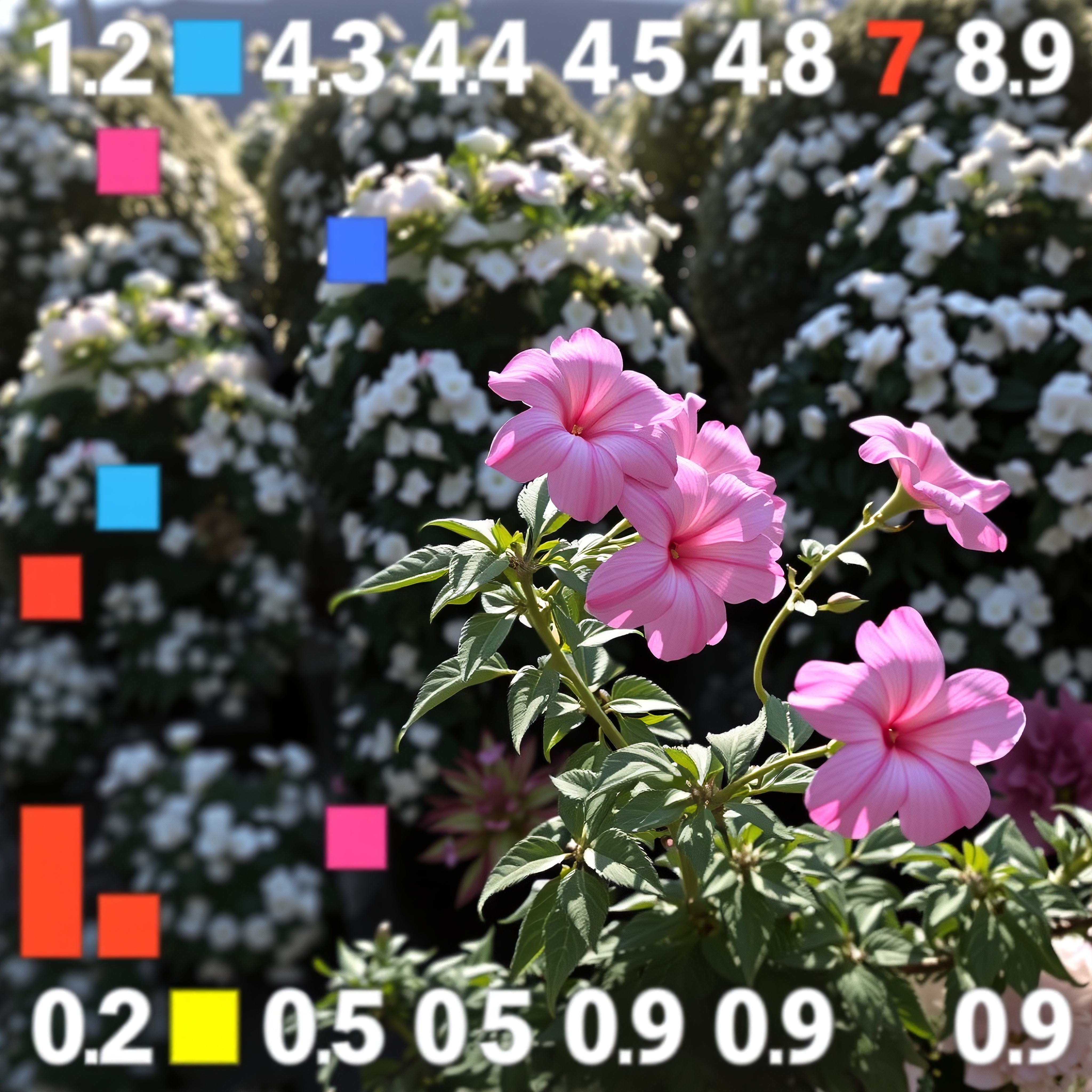 Floral Composition with Bold Graphics