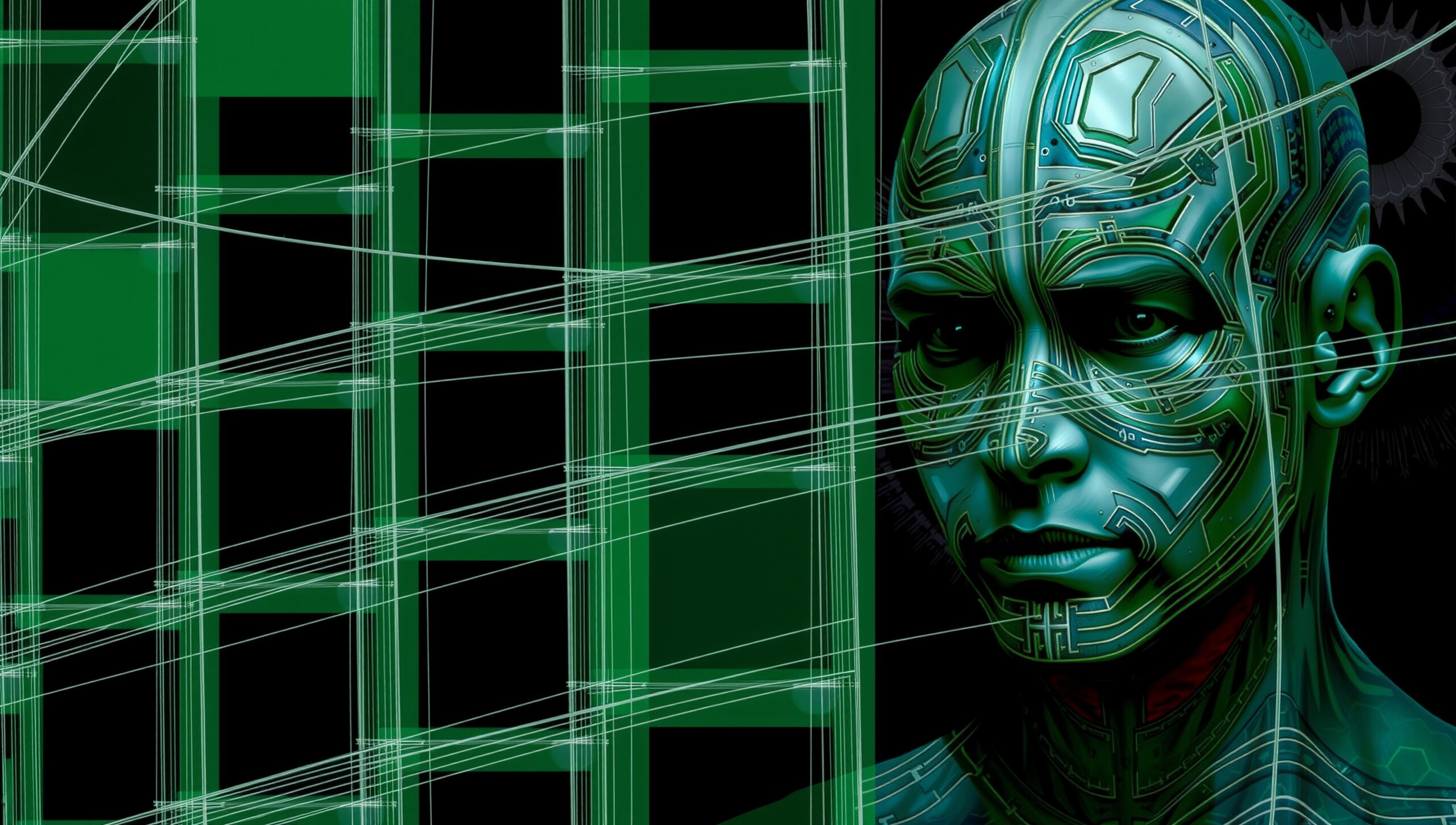Futuristic Cybernetic Human Portrait