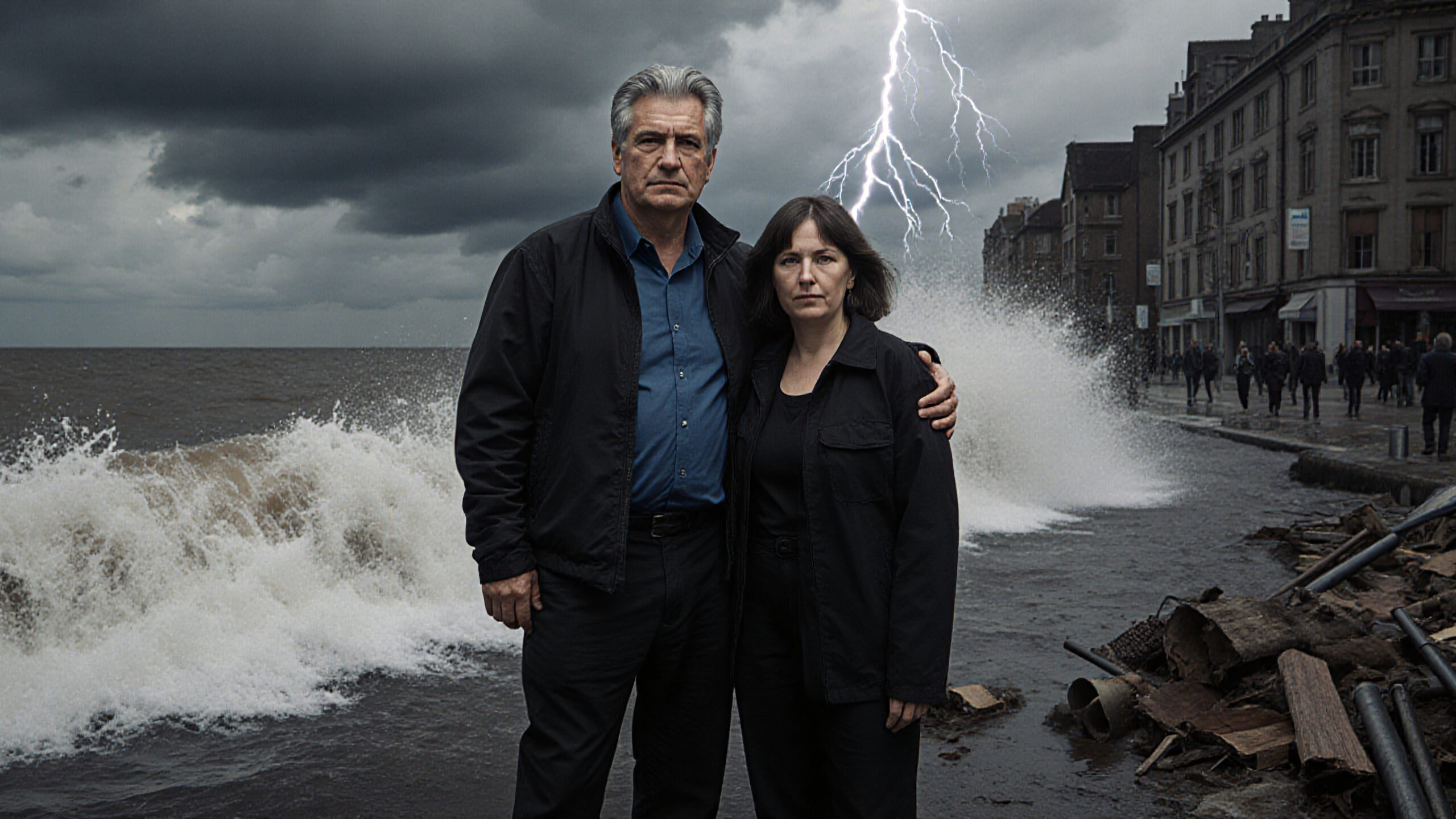 Elderly Couple Stormy Resilience