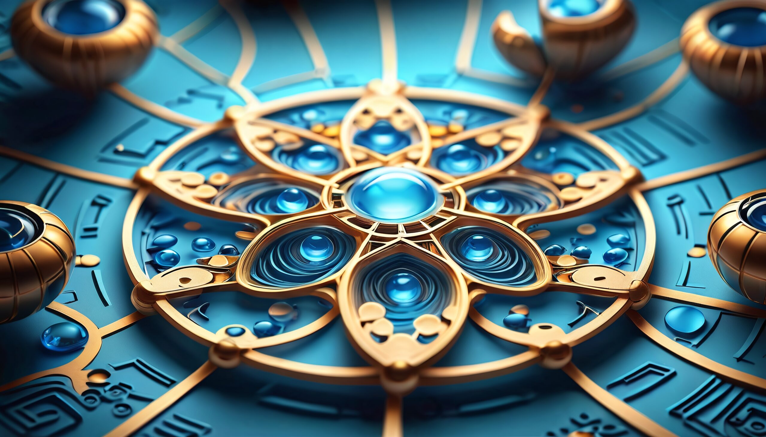 Intricate Blue and Gold Design