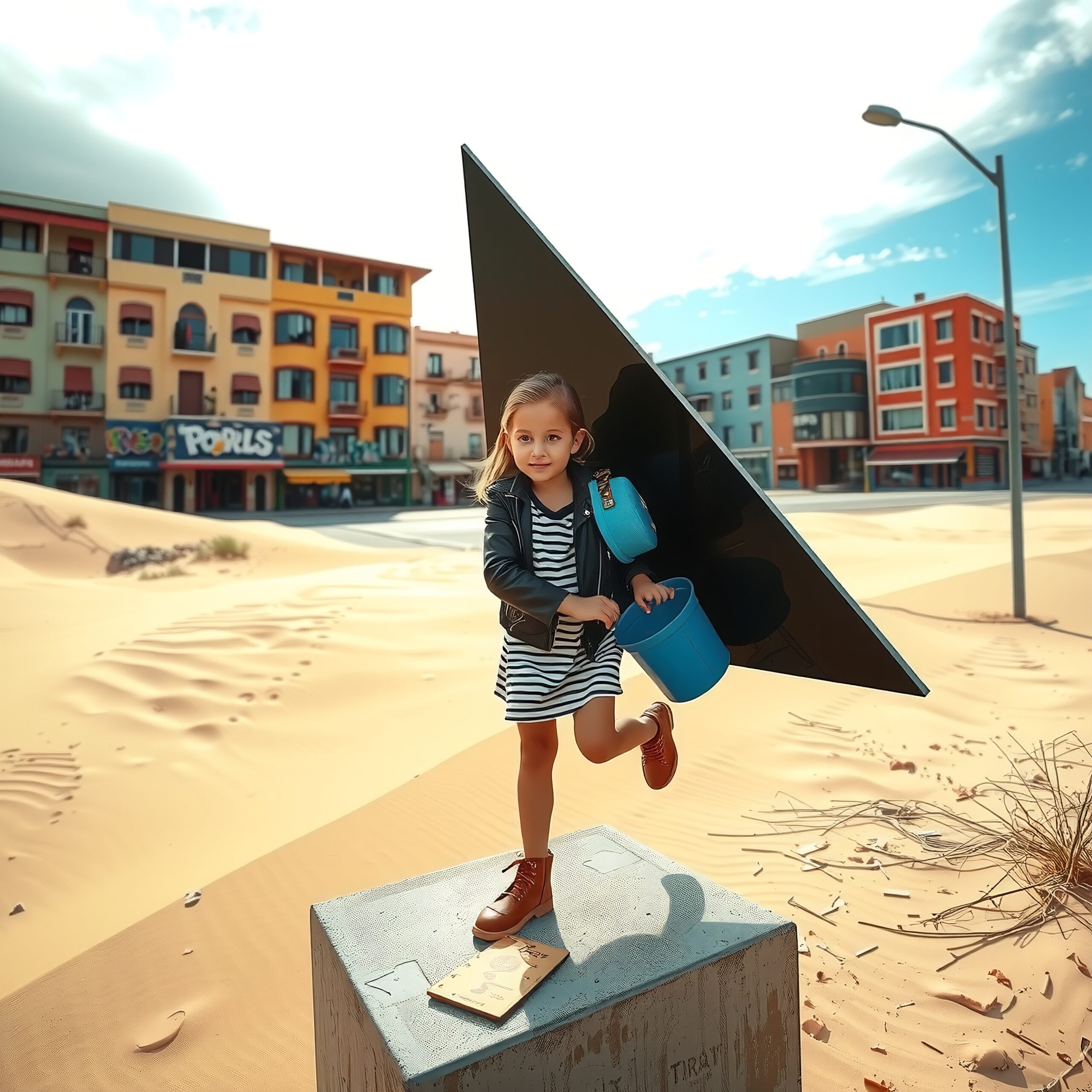 Surreal Cityscape Desert and Urban