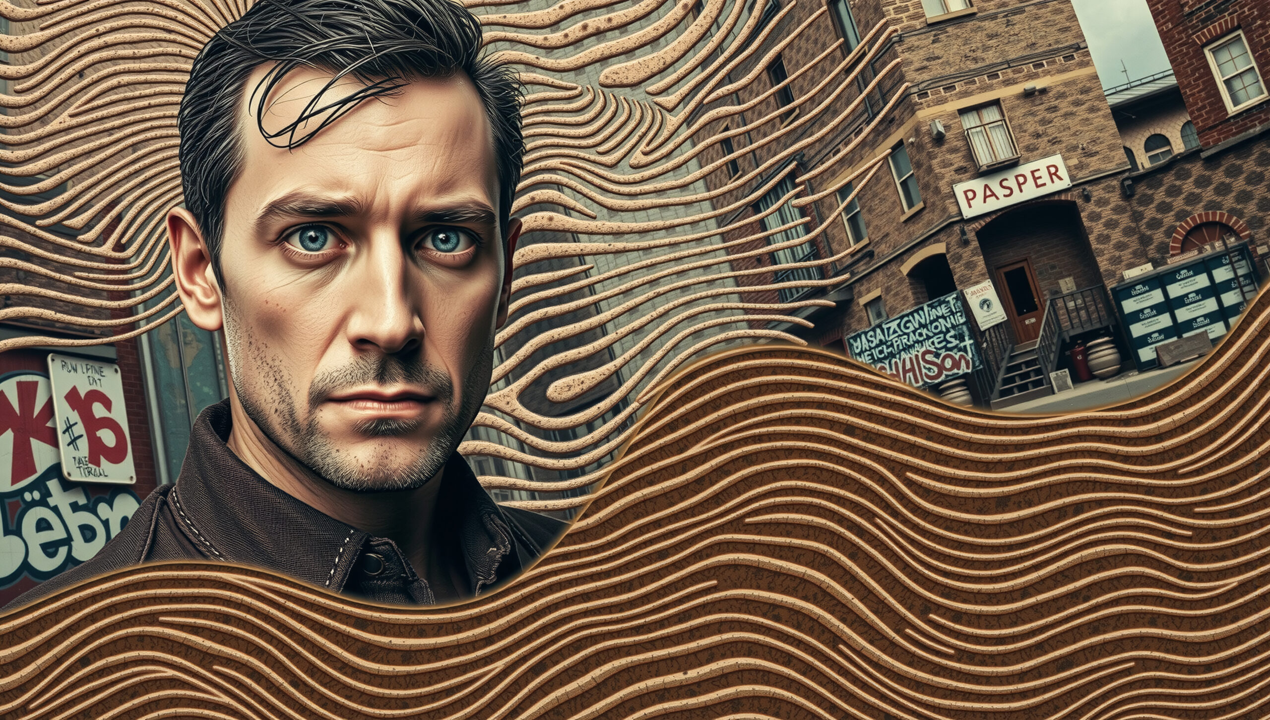 Urban Man Wavy City Backdrop