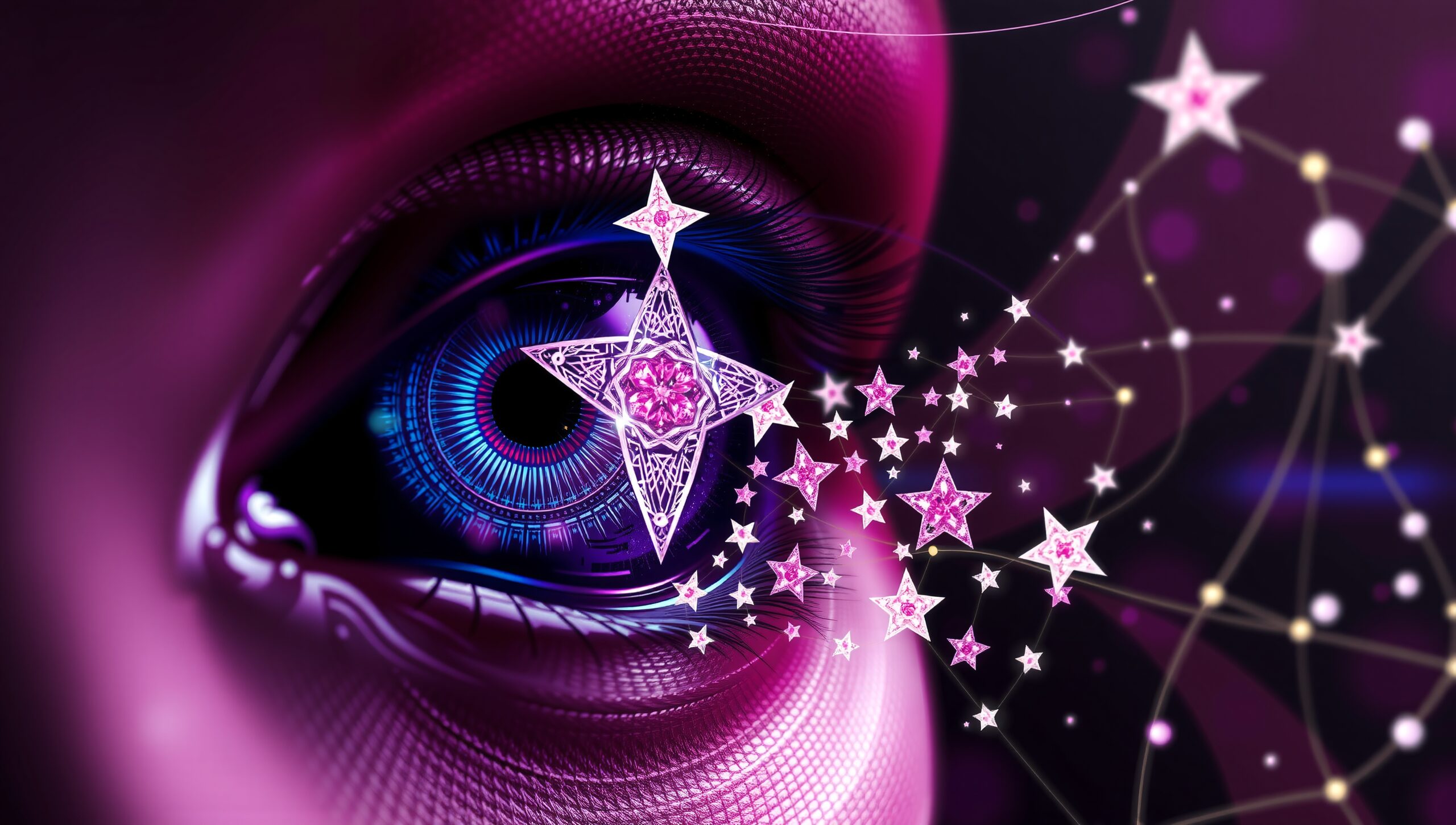 Futuristic Eye and Stars Design