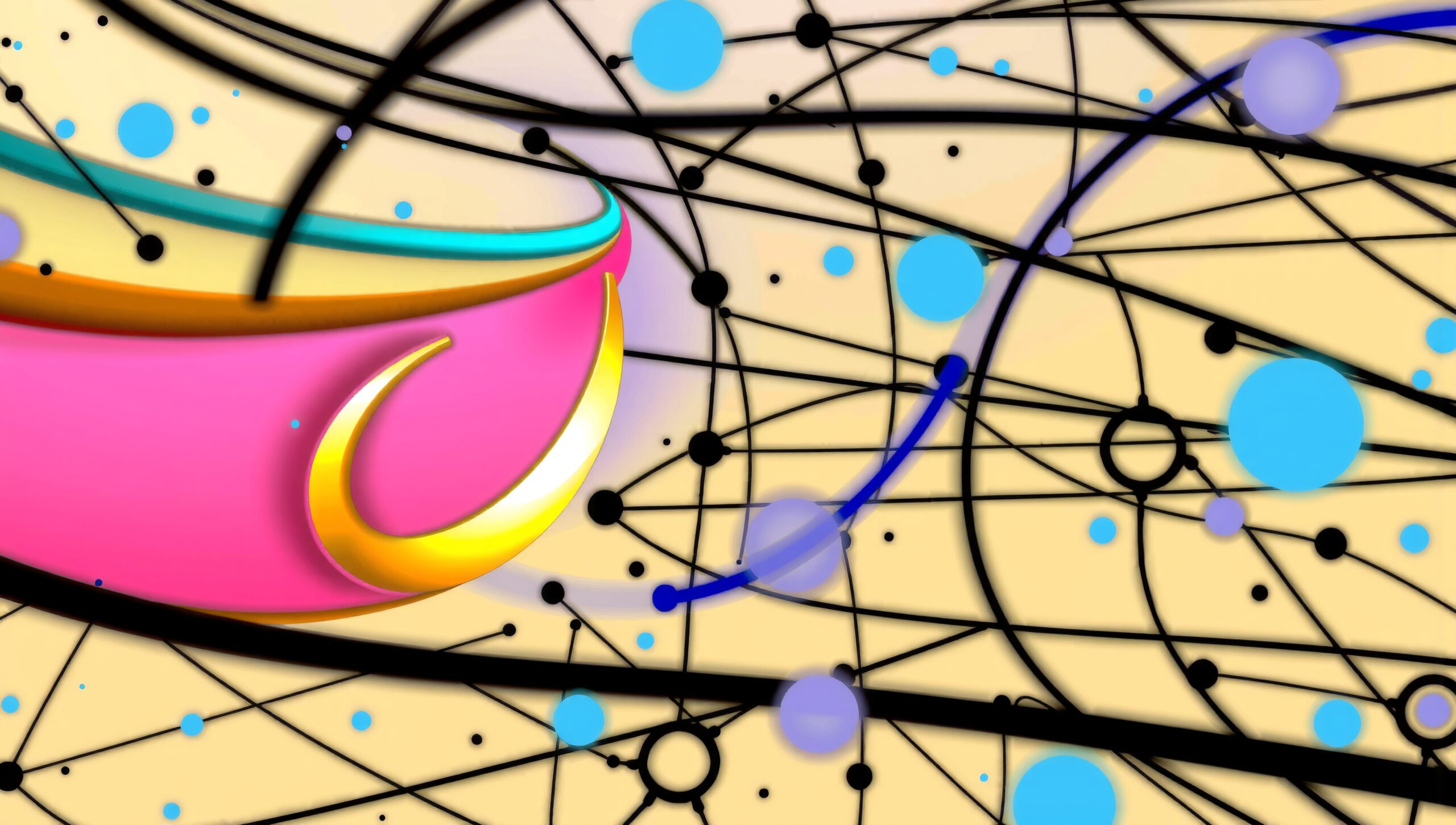 Colorful abstract with dynamic lines