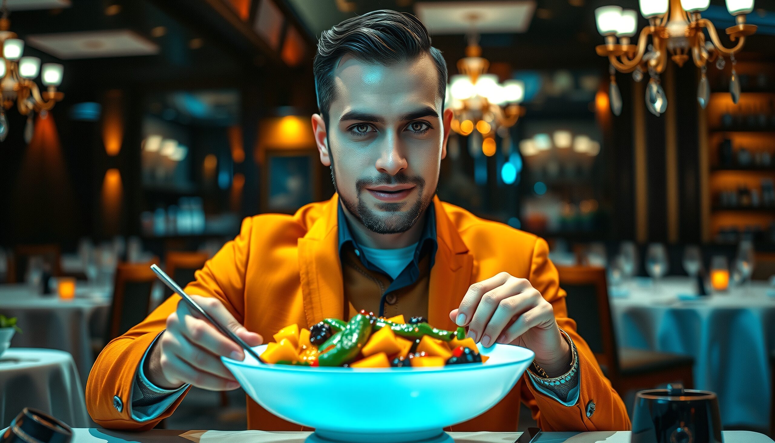 Luxurious Dinner with Fruit Medley