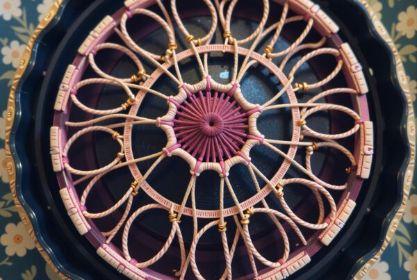 Intricate mandala with floral background design.