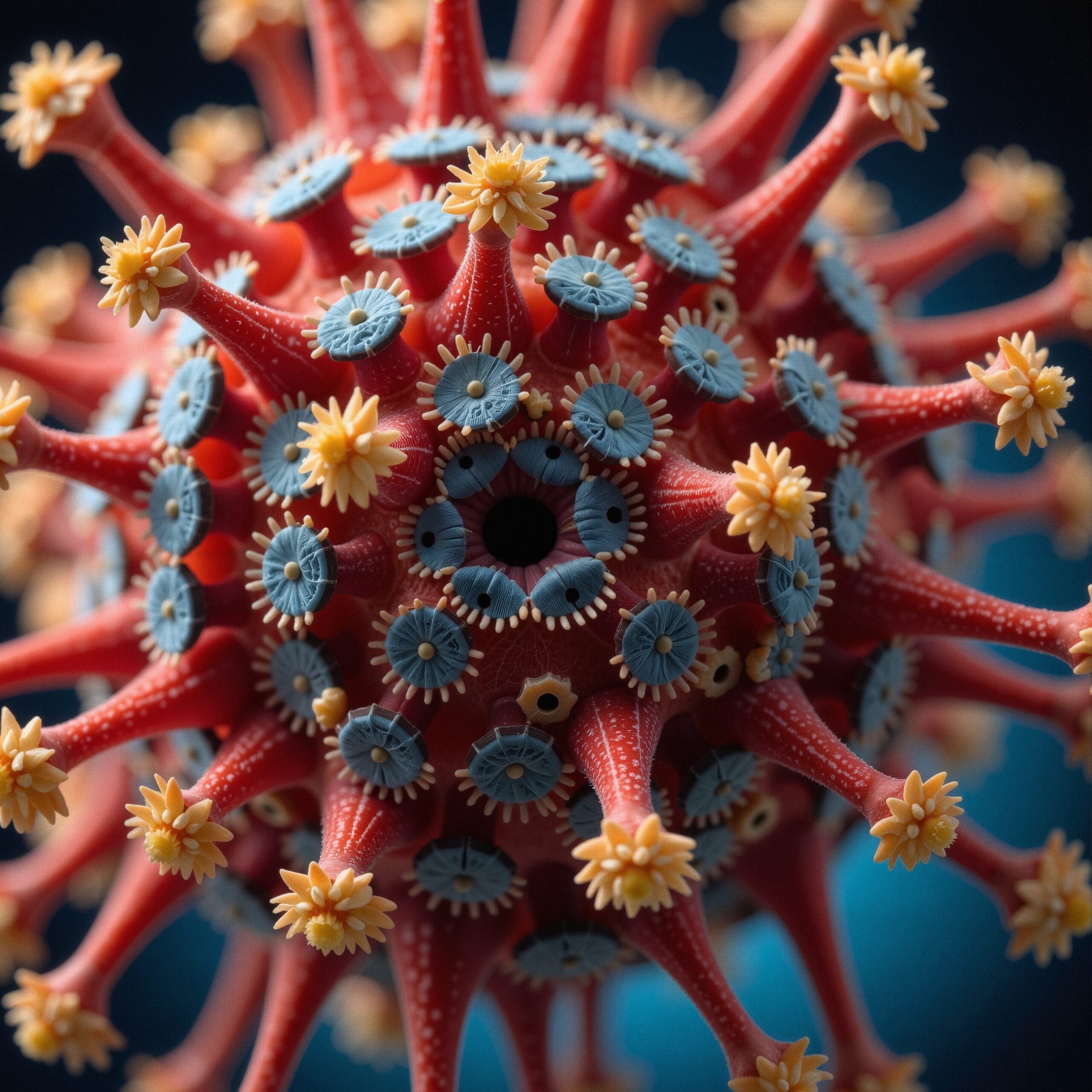 Colorful Microscopic Virus Structure