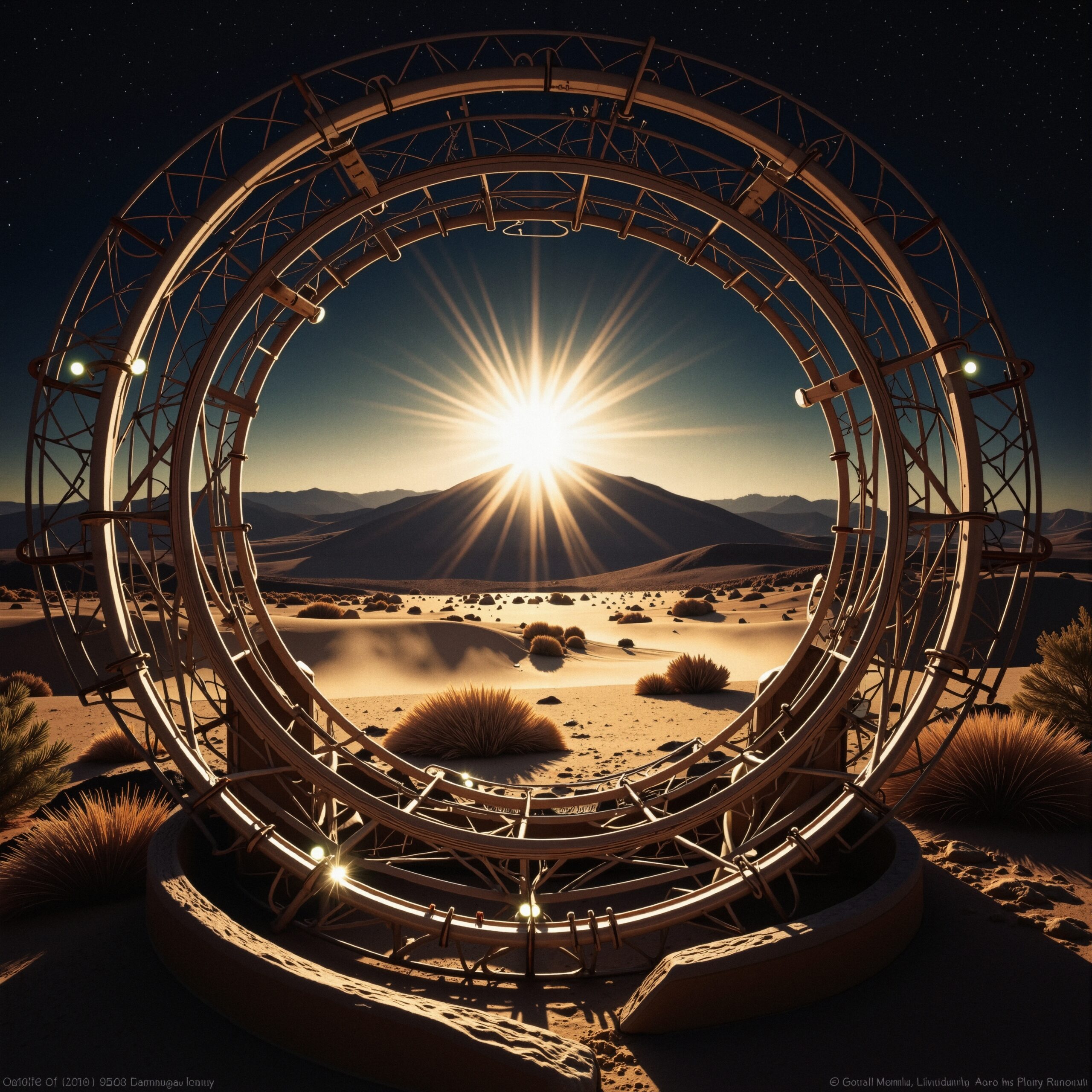 Futuristic Sunset Desert Portal