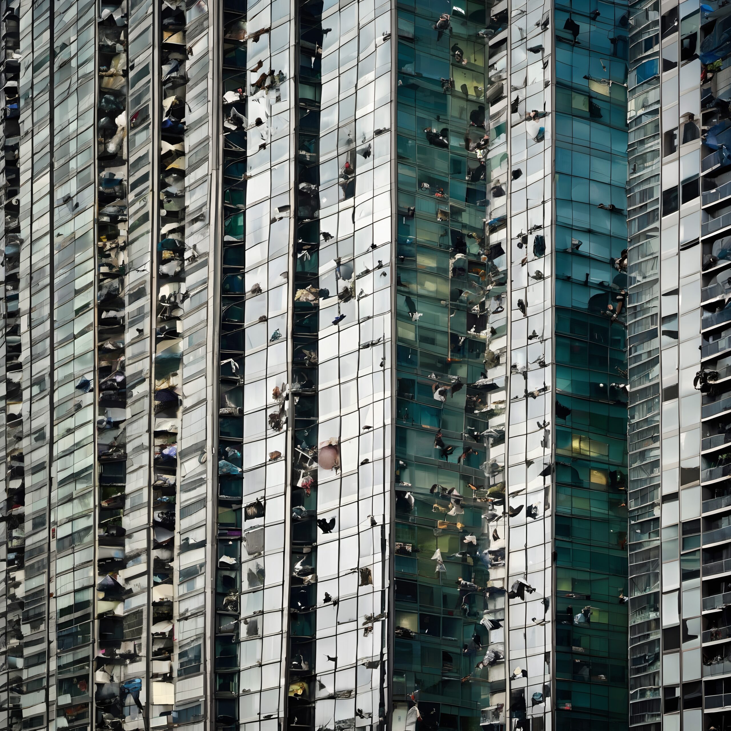 Urban Reflections in High-Rise Glass