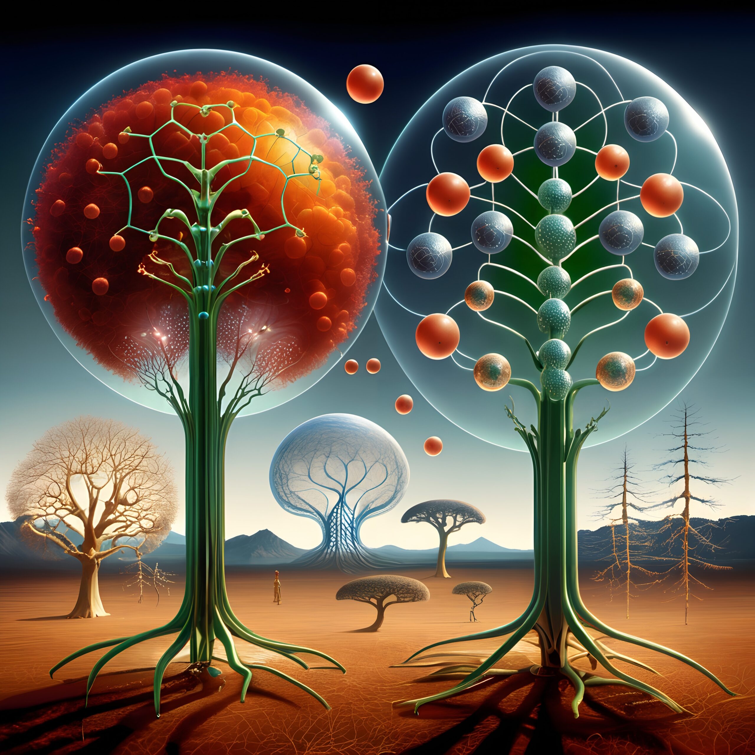 Futuristic Cosmic Tree Structures