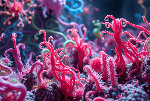 Vibrant underwater fantasy scene with colorful coral.