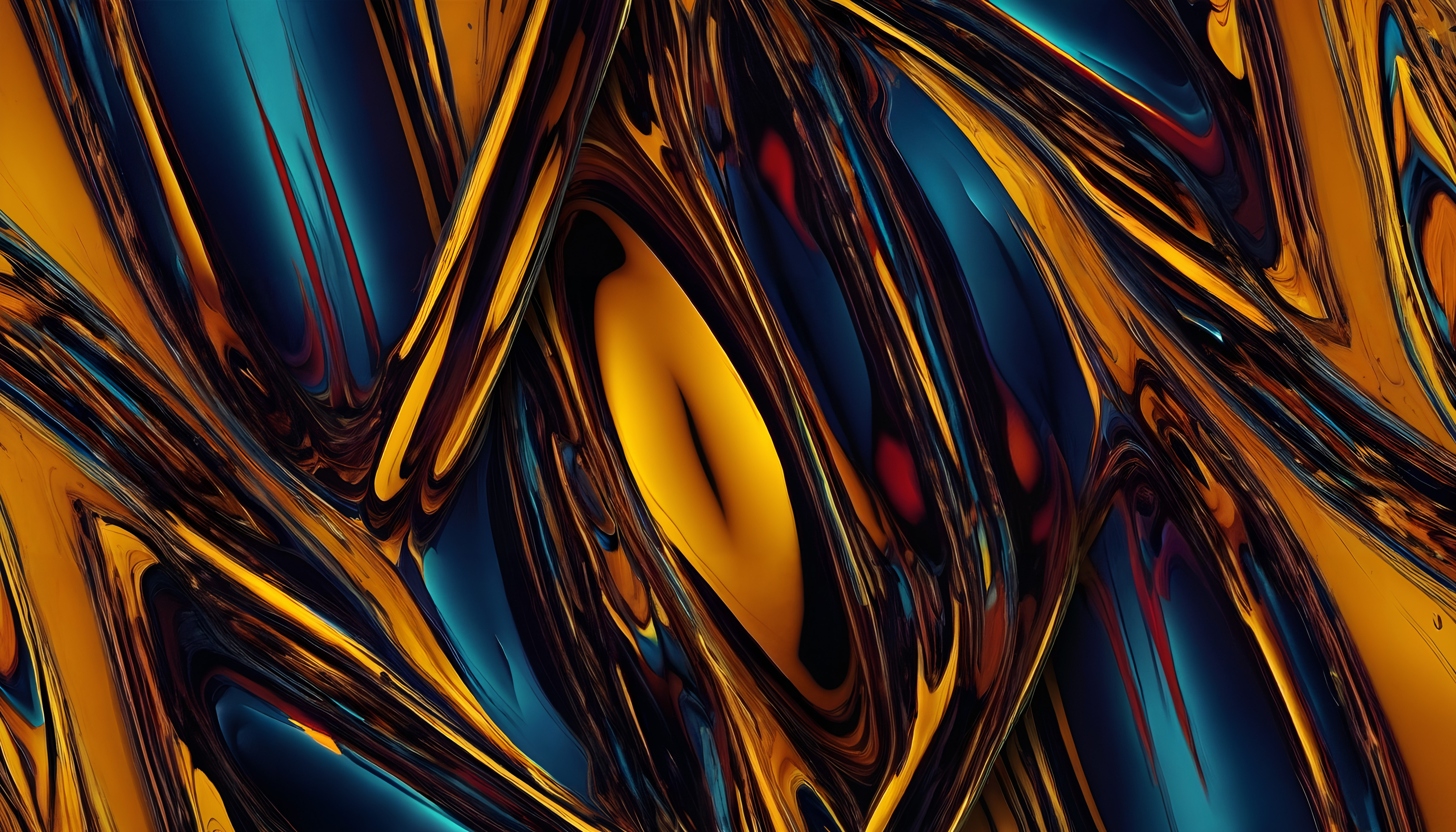 Abstract Metallic Fluid Art