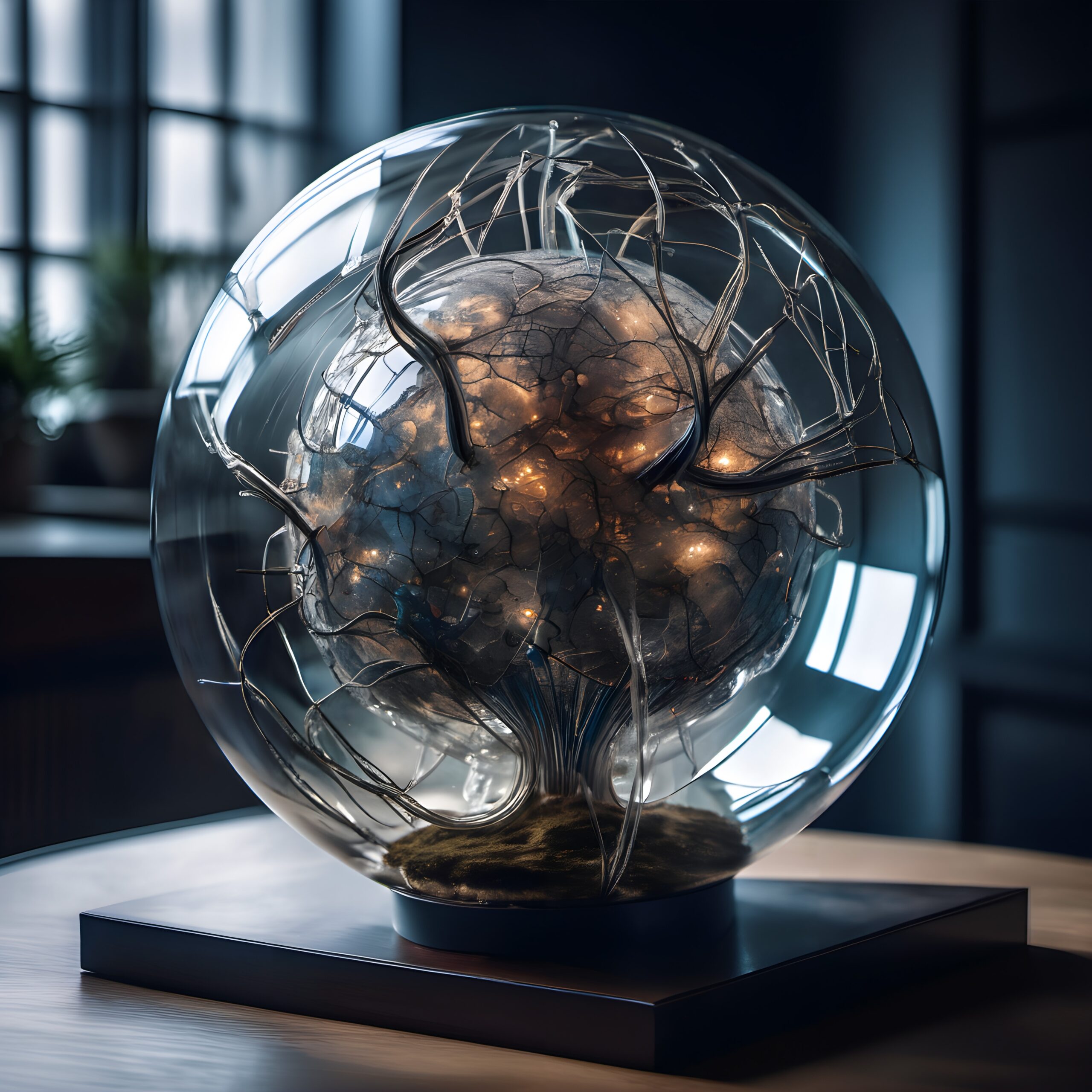 Enlightenment Within Glass Sphere