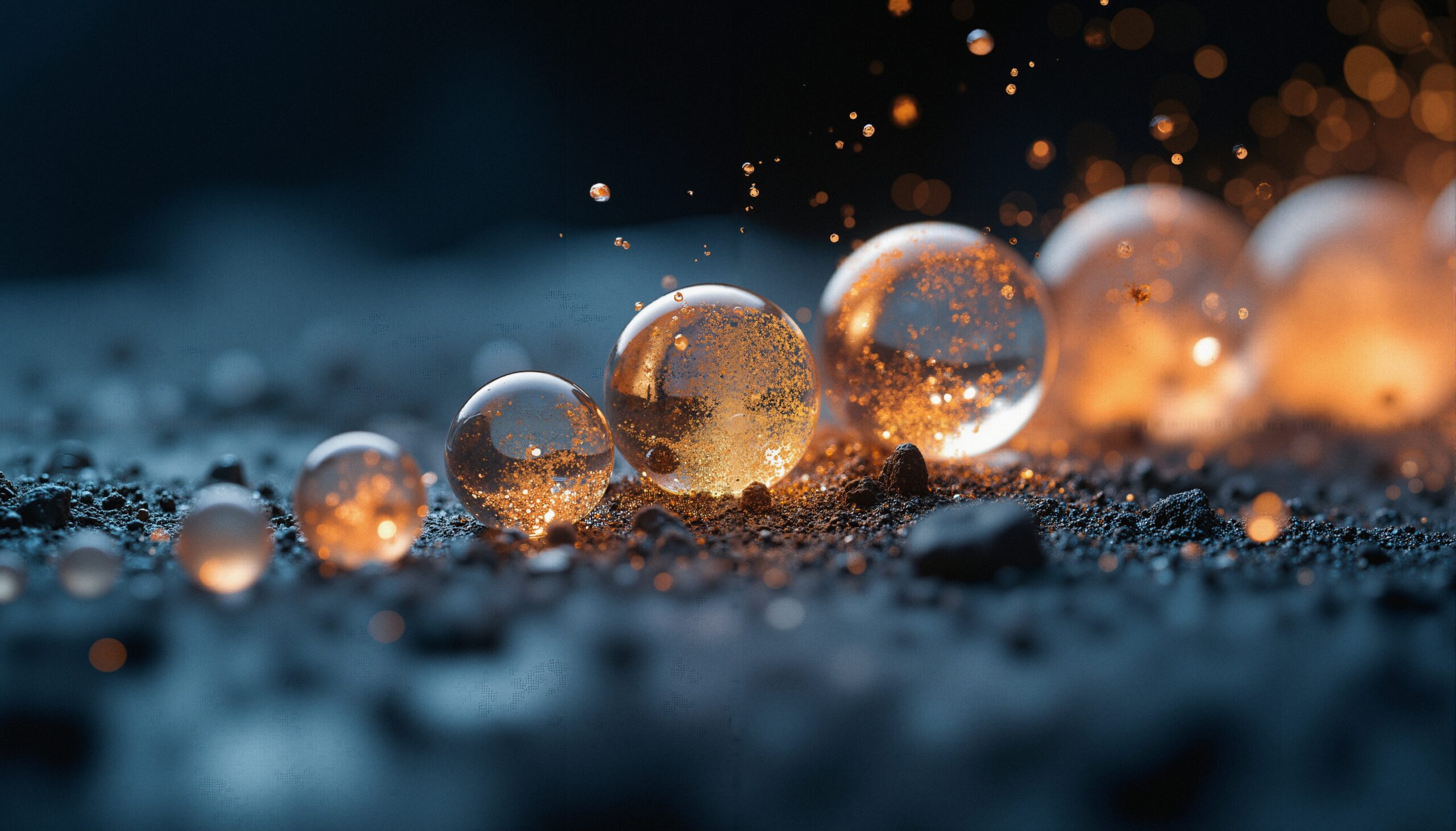 Glowing Spheres on Textured Surface