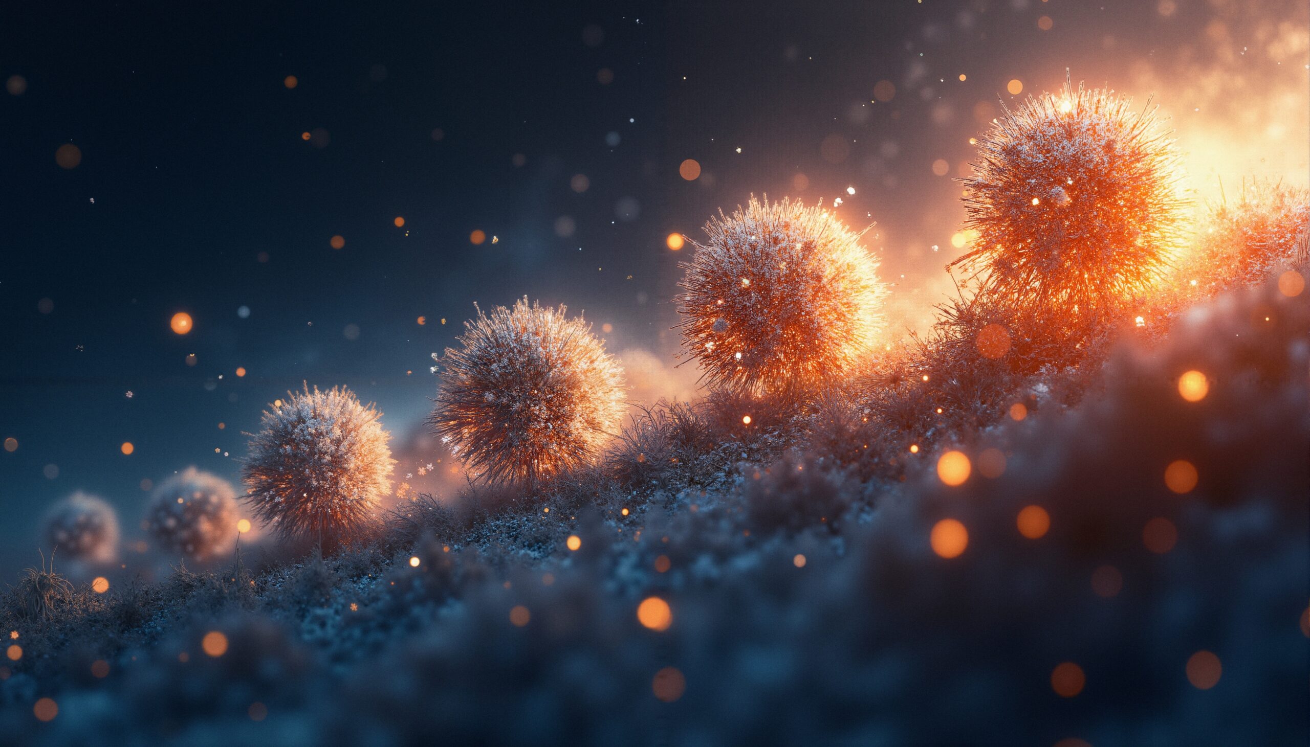 Enchanted Landscape of Light Orbs