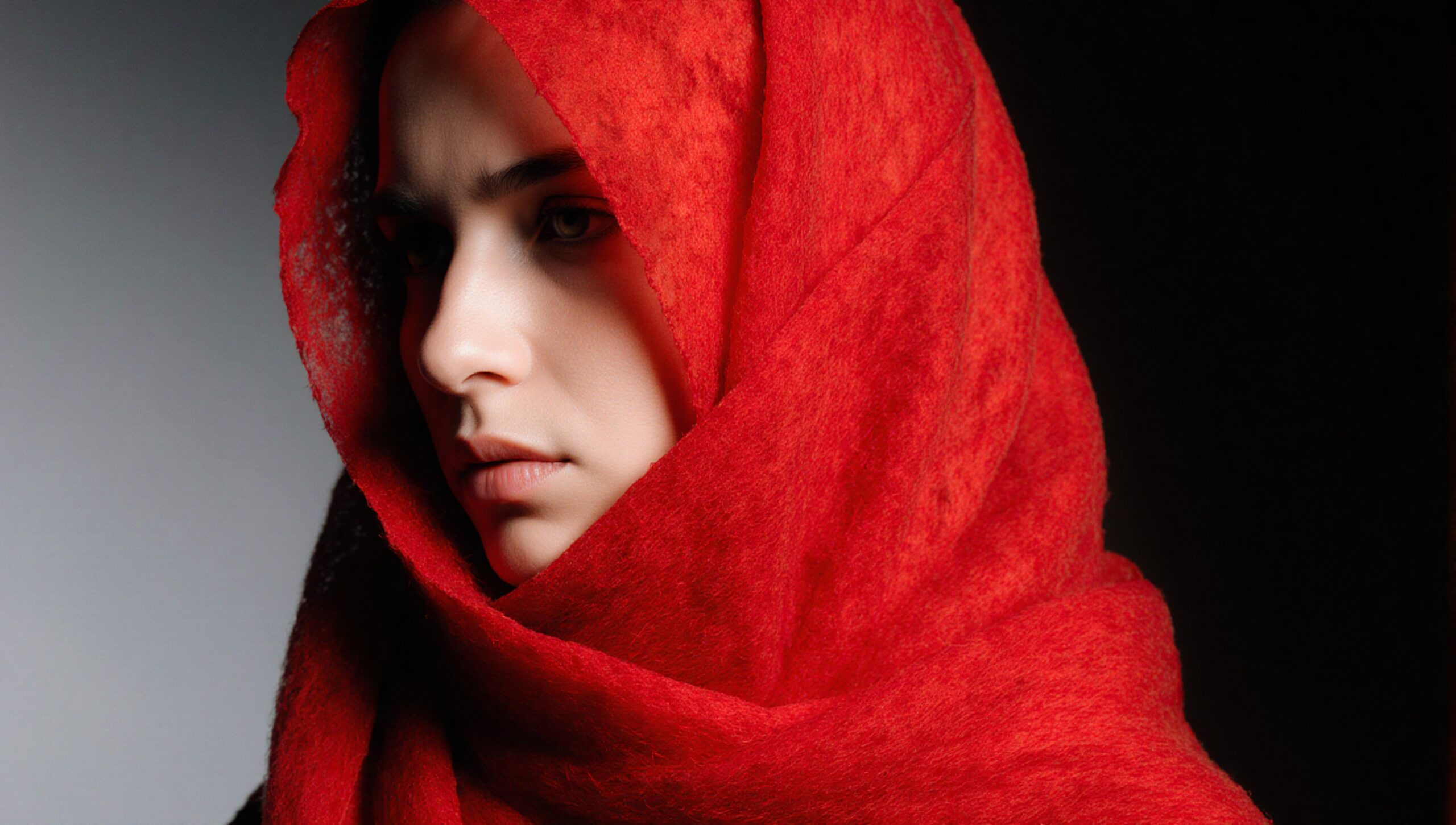 Woman in a Red Scarf