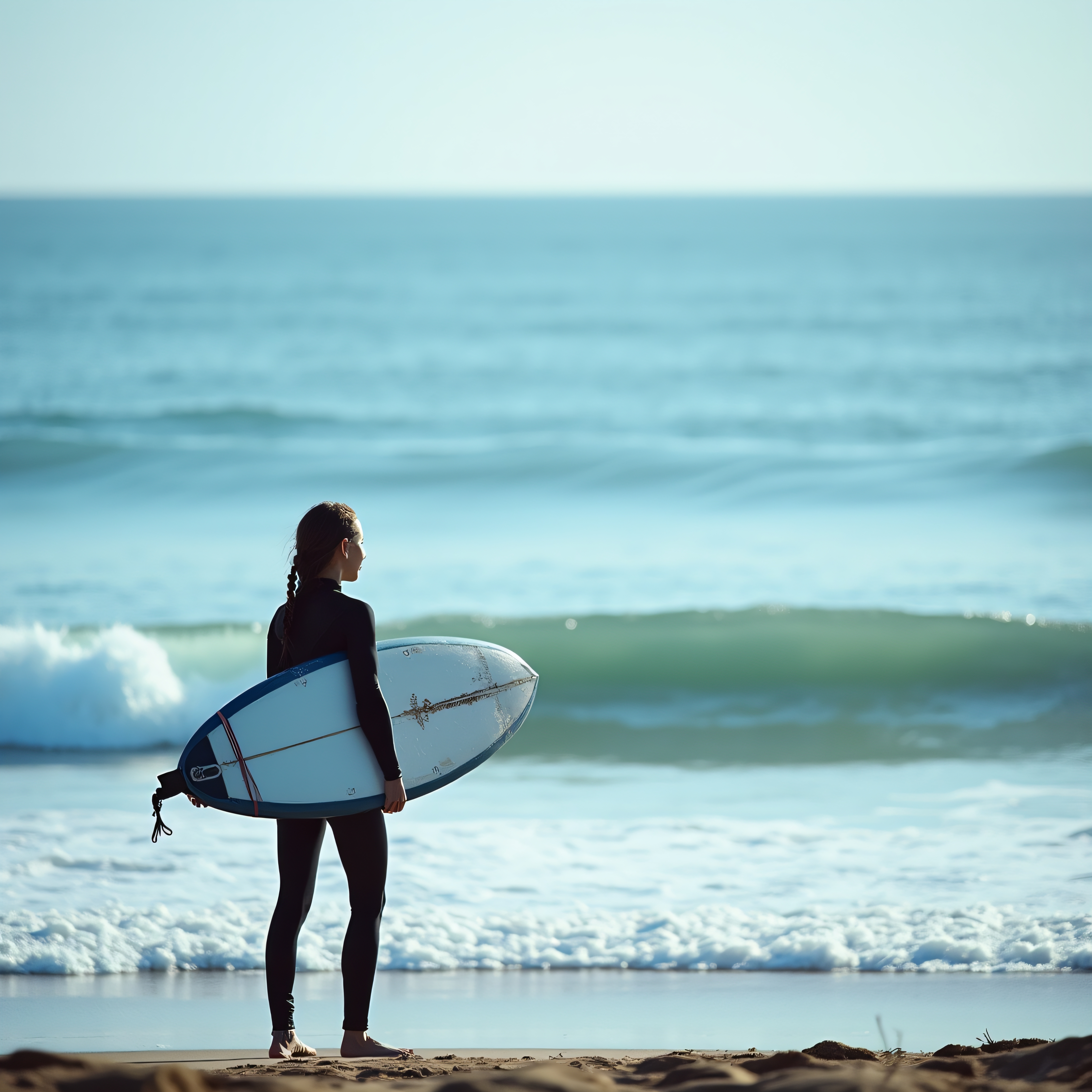 Surfer’s Anticipation by the Sea